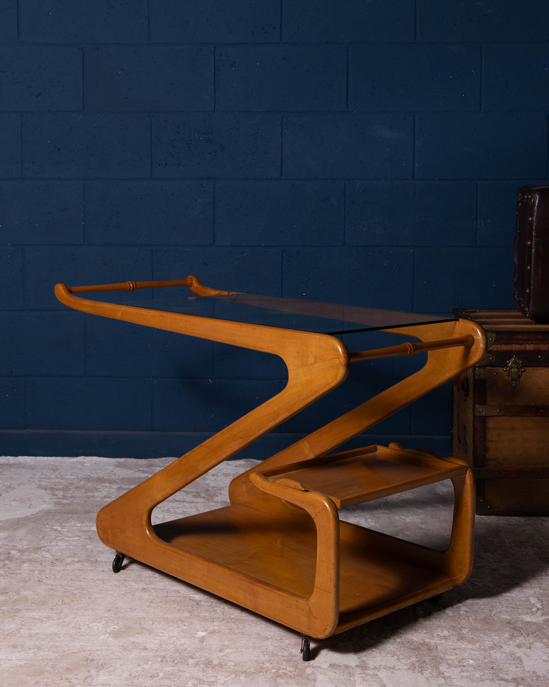 1950s Style Beech bar Trolley