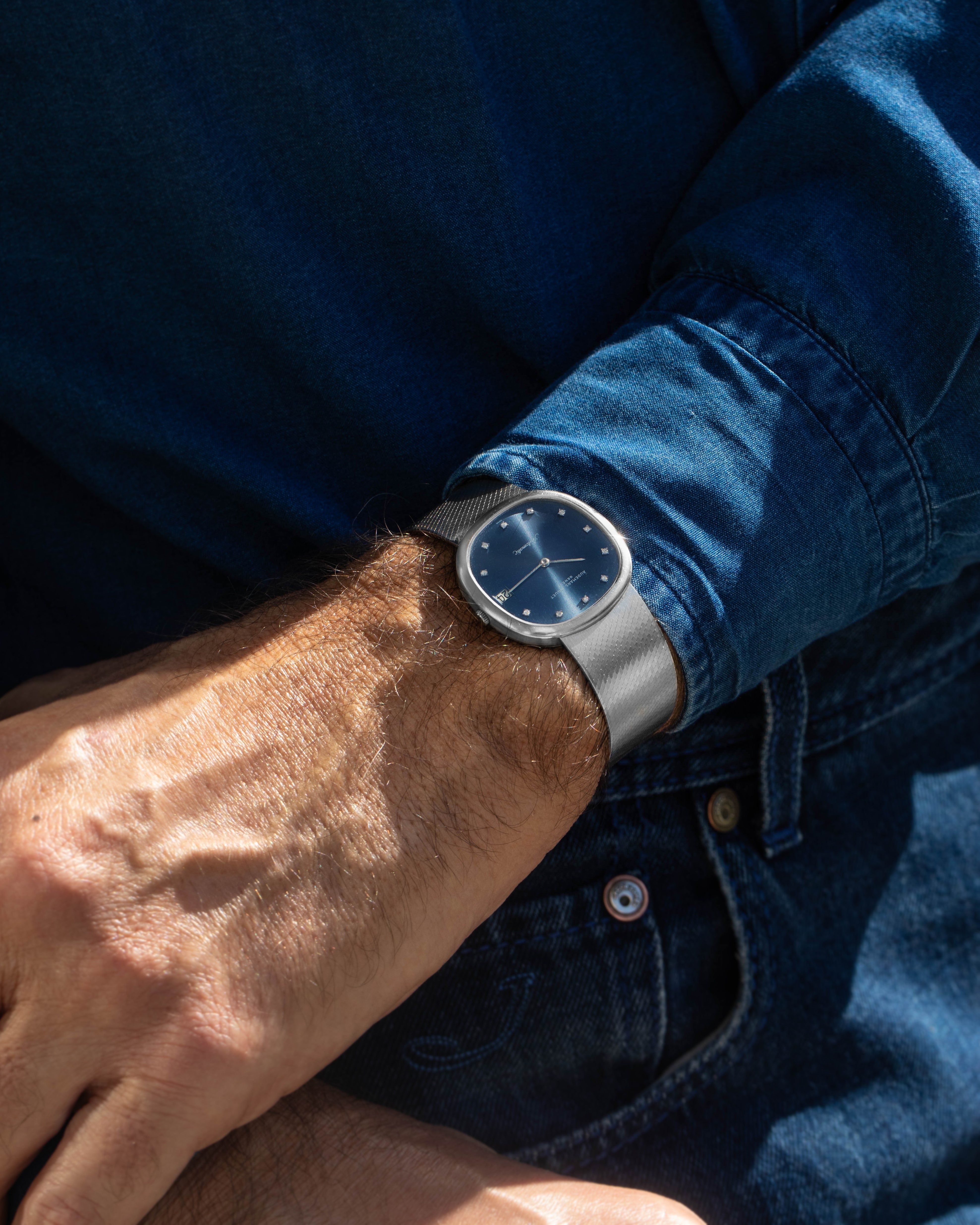 Audemars Piguet ref 5379 blue dial elisse on the wrist