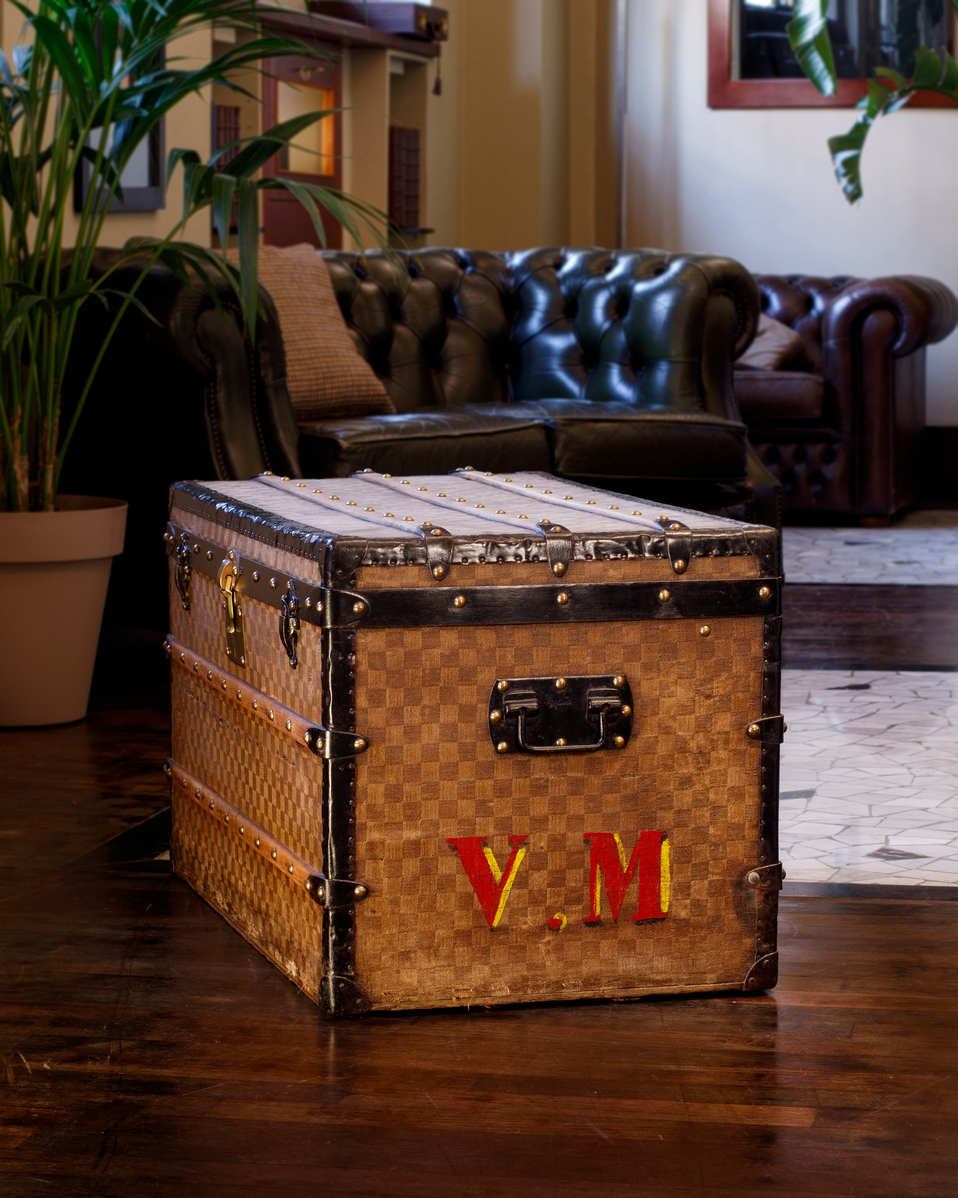 Bigot Damier Steamer Trunk