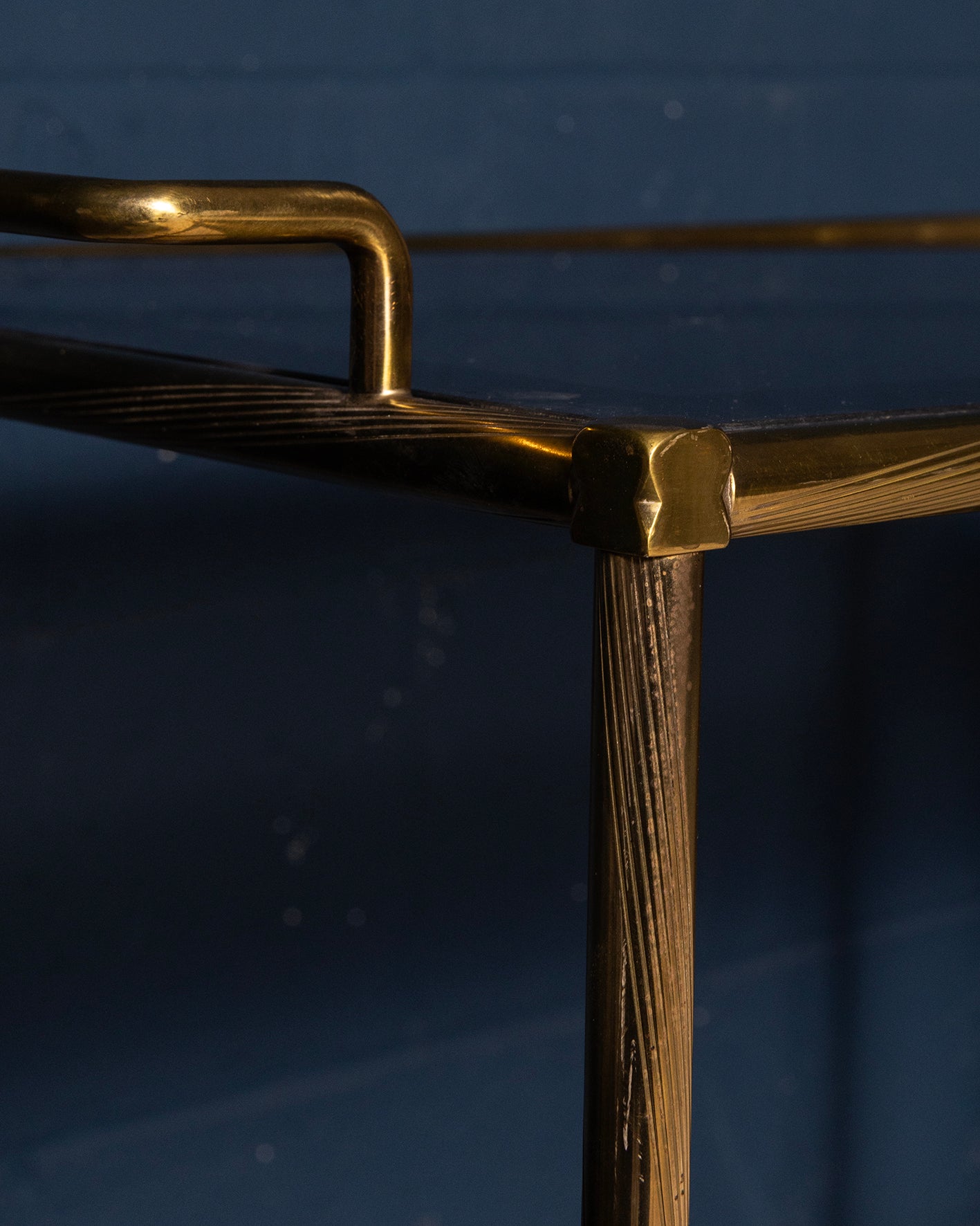 Brass Bar Trolley with Mirrored Shelves