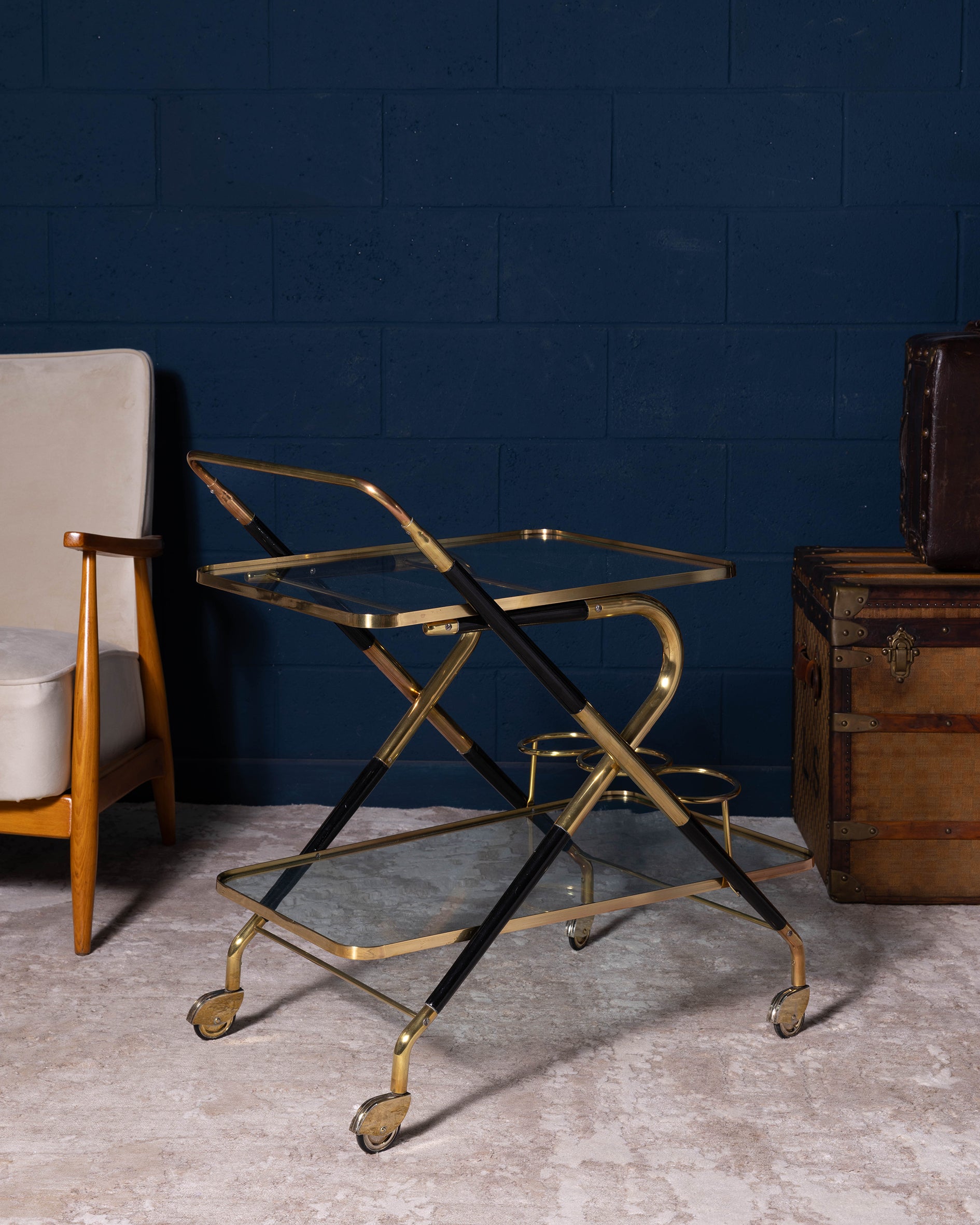 Cesare Lacca asymmetrical-tier bar cart