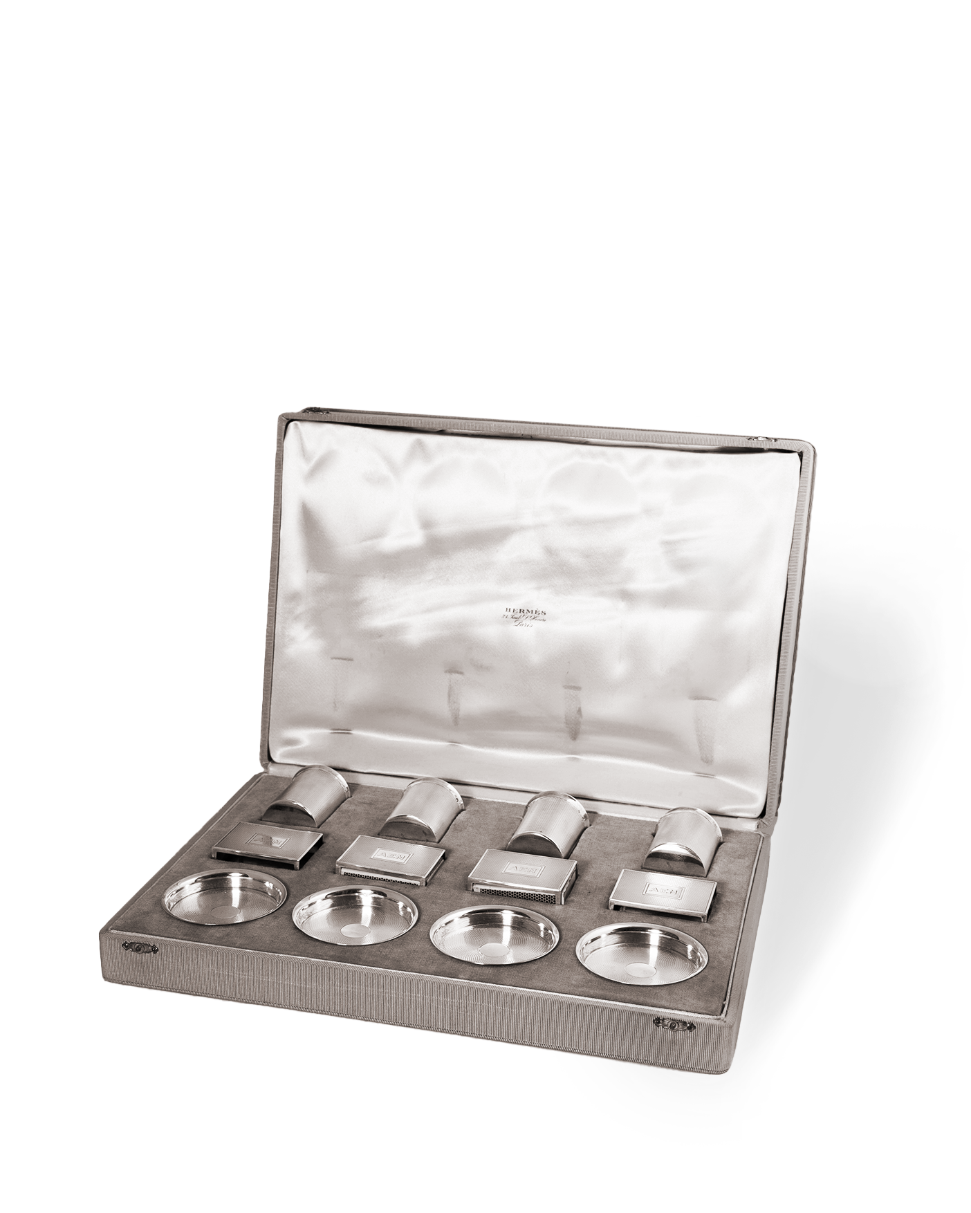 Hermès "Guilloché" smoking set