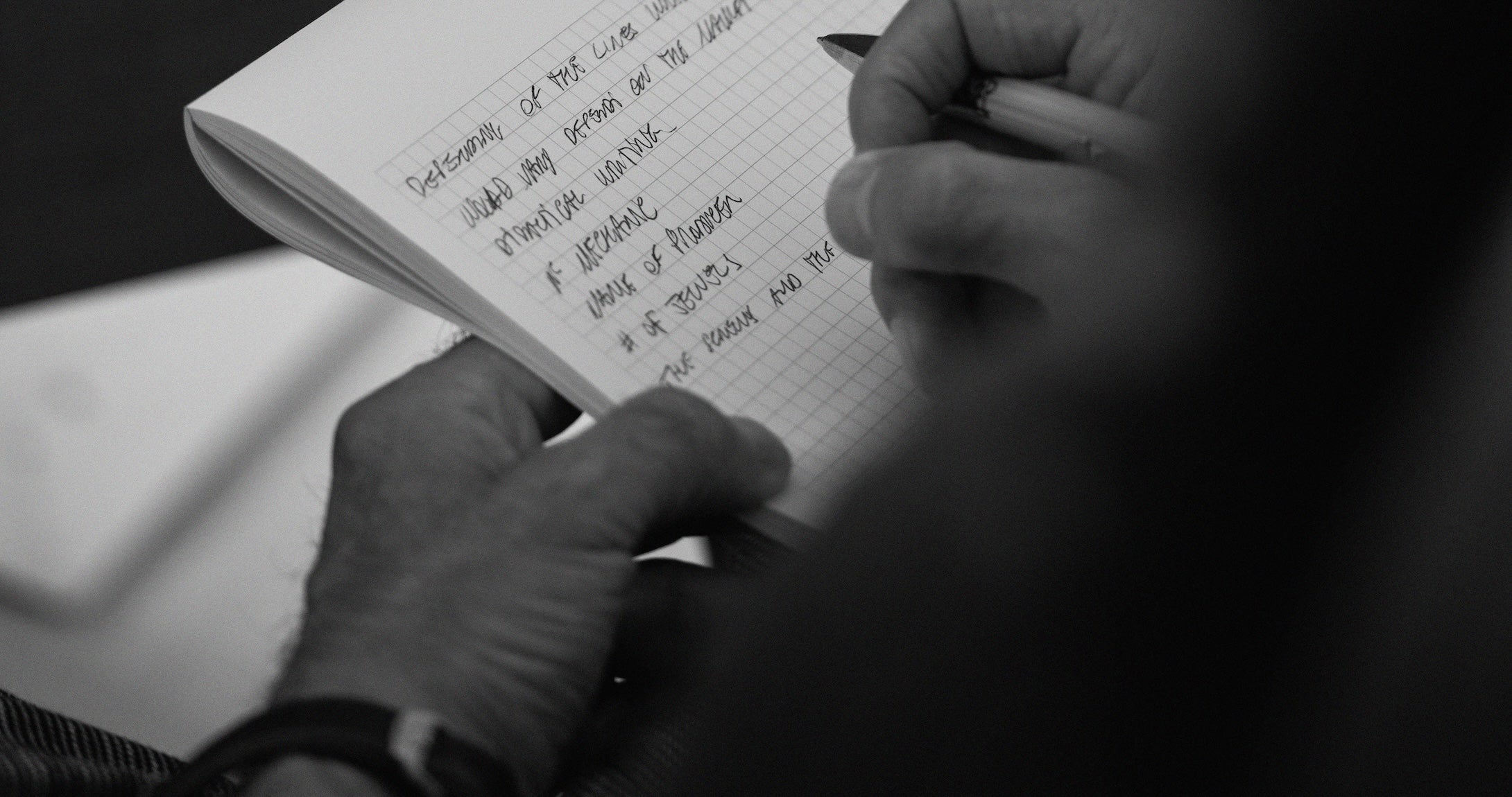 Max Bernardini writing an article