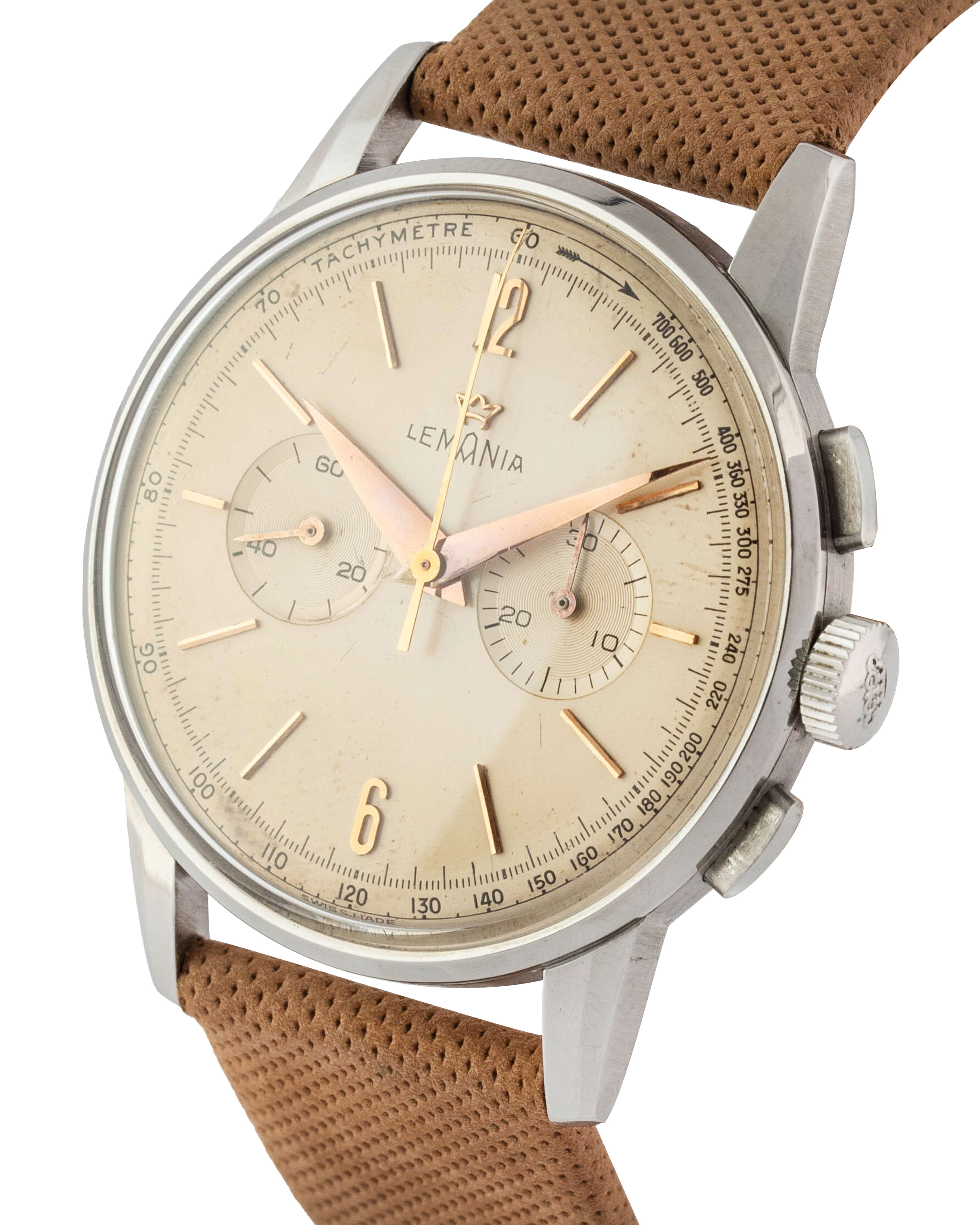 Lemania Chronograph "Mustard dial" wrist watch