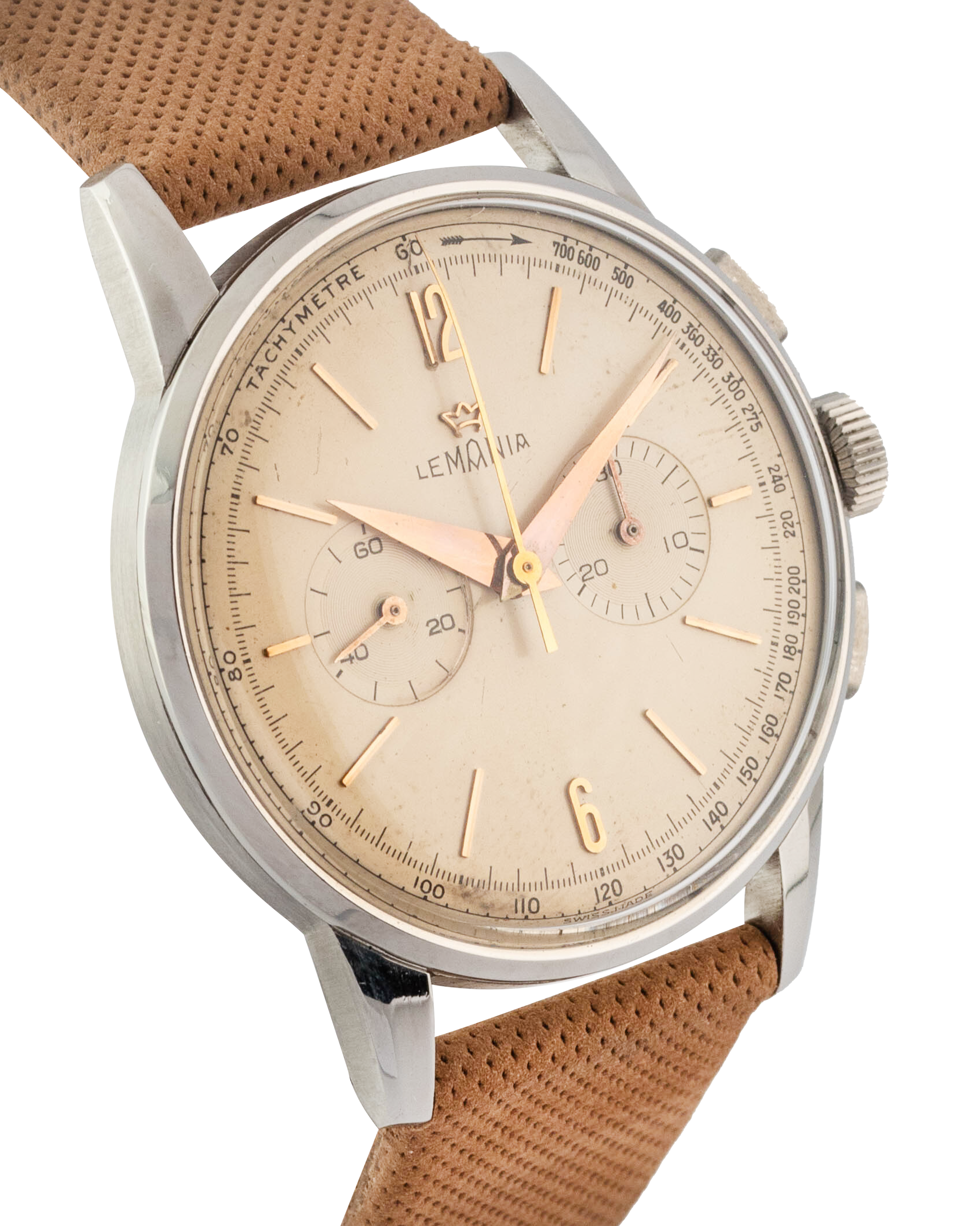 Lemania Chronograph "Mustard dial" wrist watch