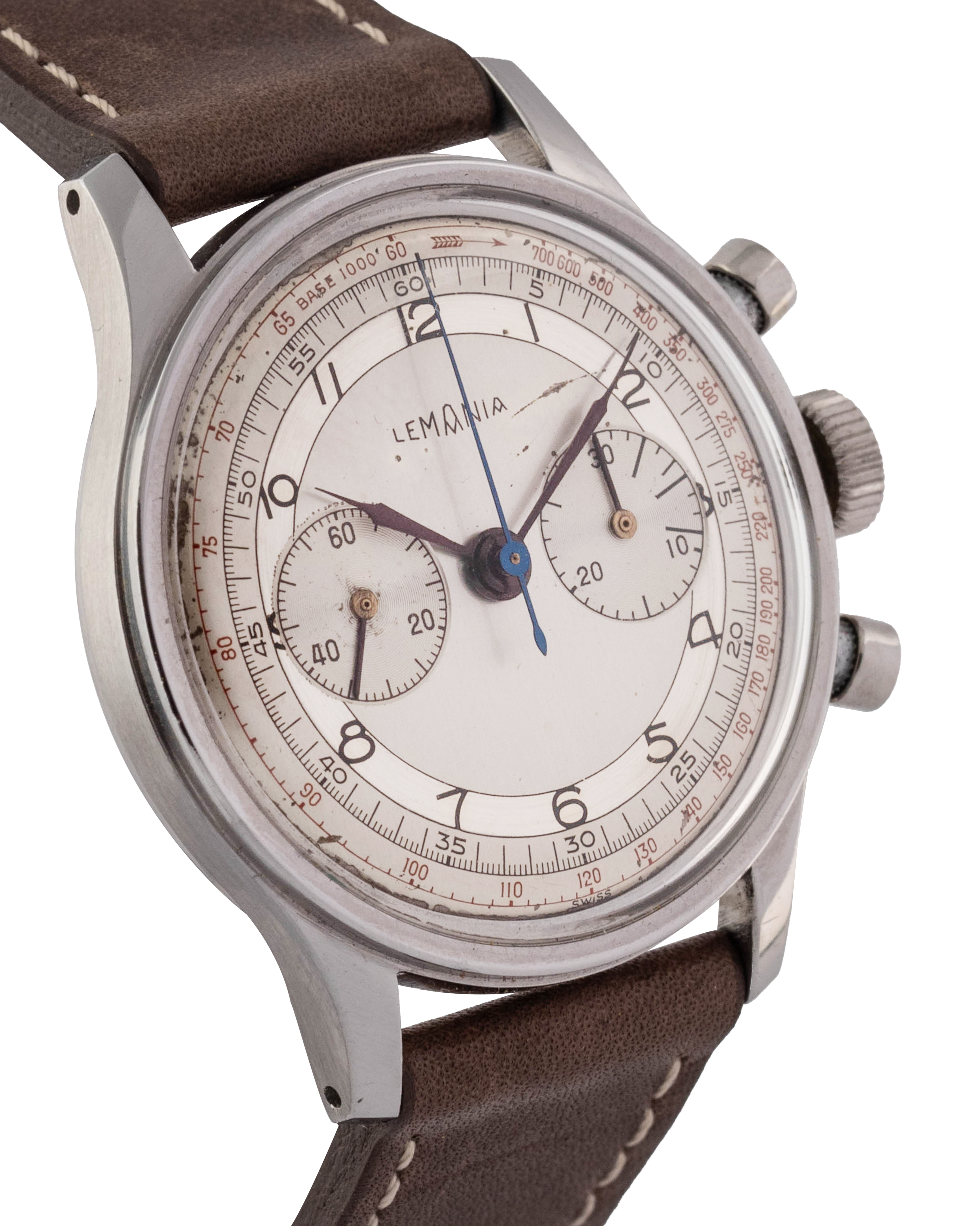 Lemania Ref. 6007 Chronograph with two-tone argentè dial wrist watch