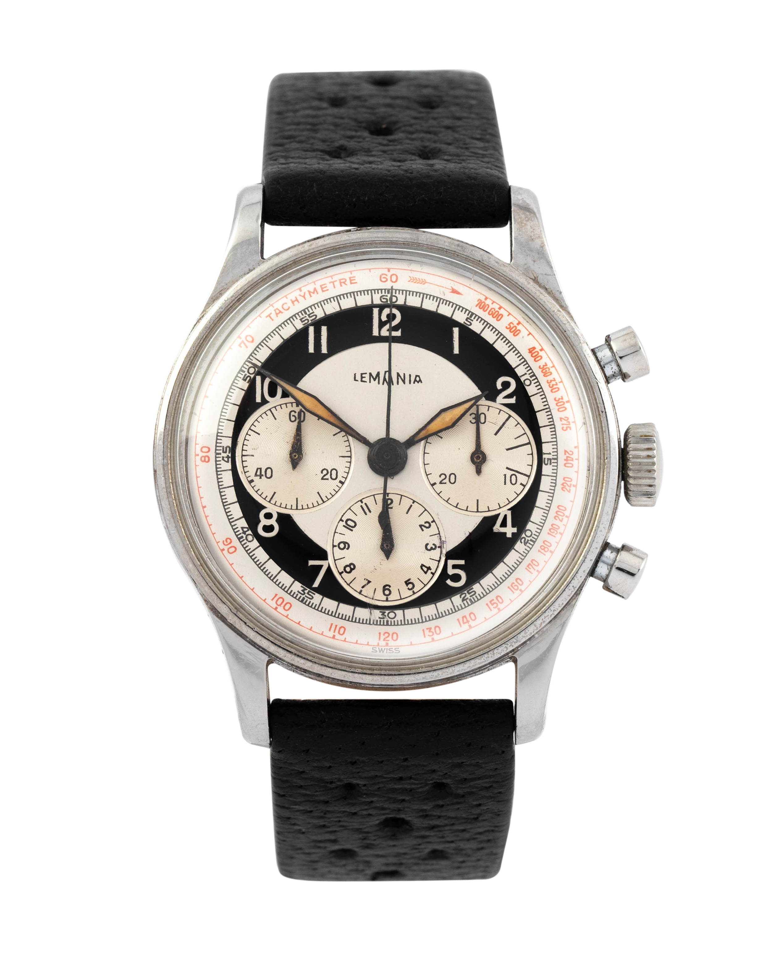 Lemania Chronograph - BLACK AND WHITE DIAL 