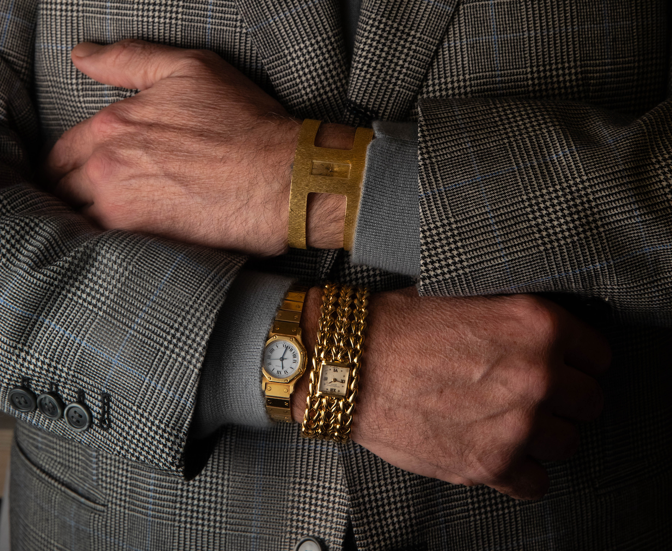 Max Bernardini wearing JCL, Cartier and Patek Philippe watches