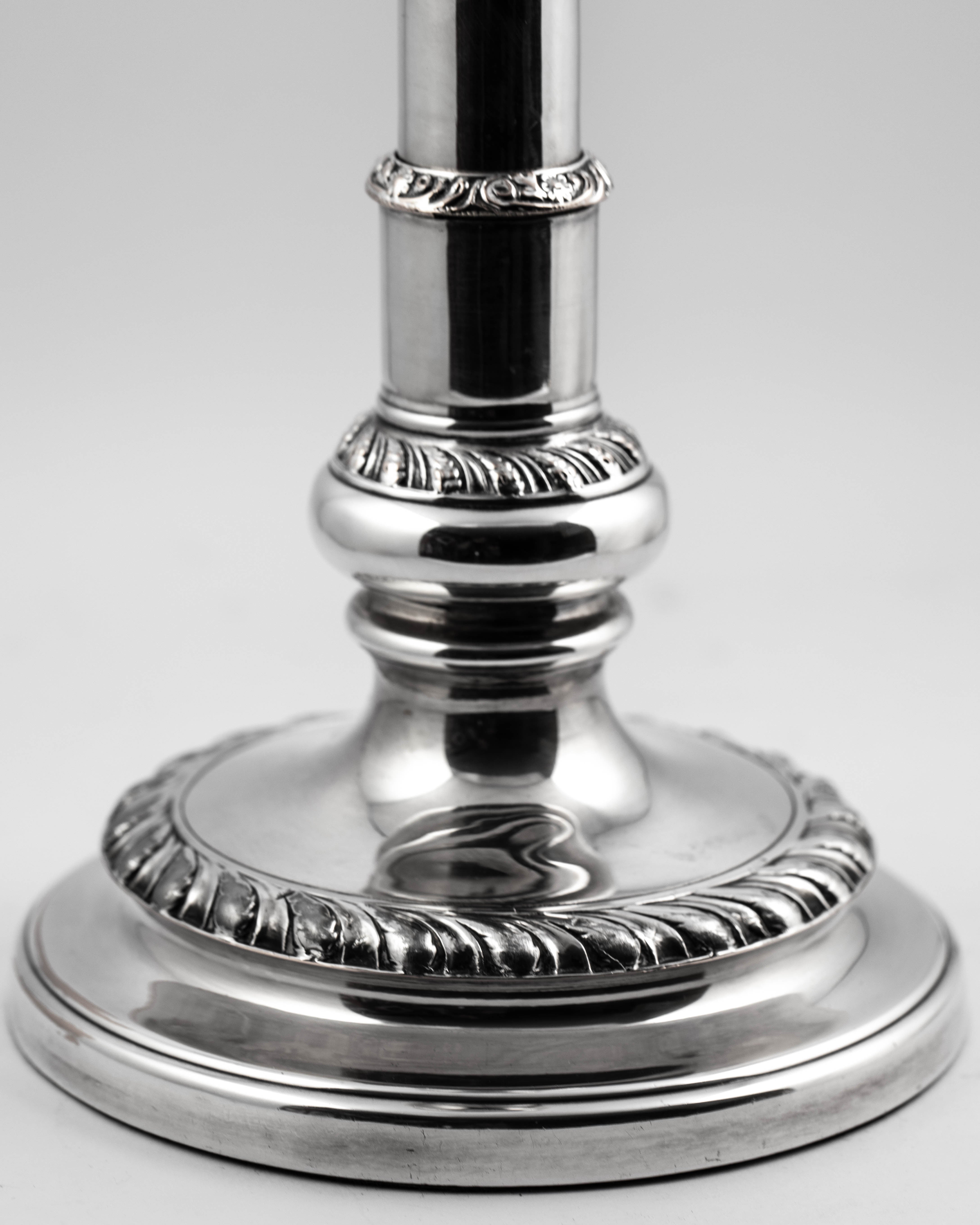 Pair of Antique Candlesticks Queen Anne style in old sheffield