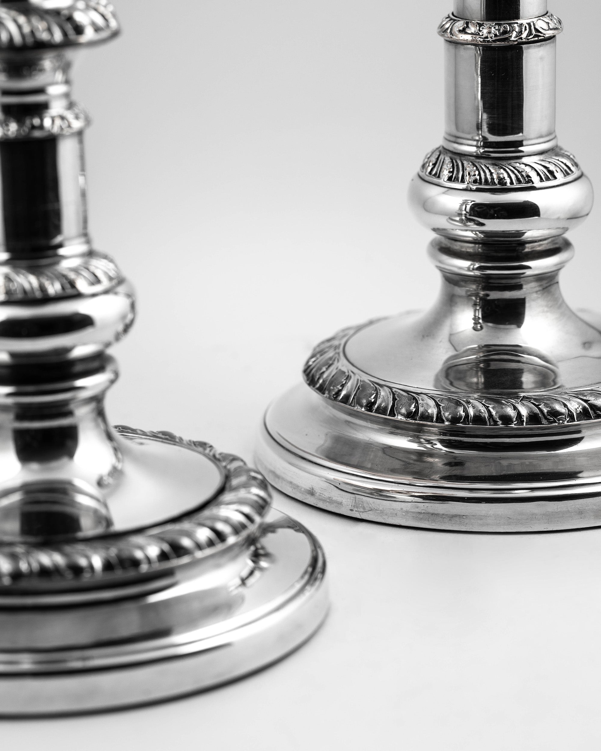 Pair of Antique Candlesticks Queen Anne style in old sheffield