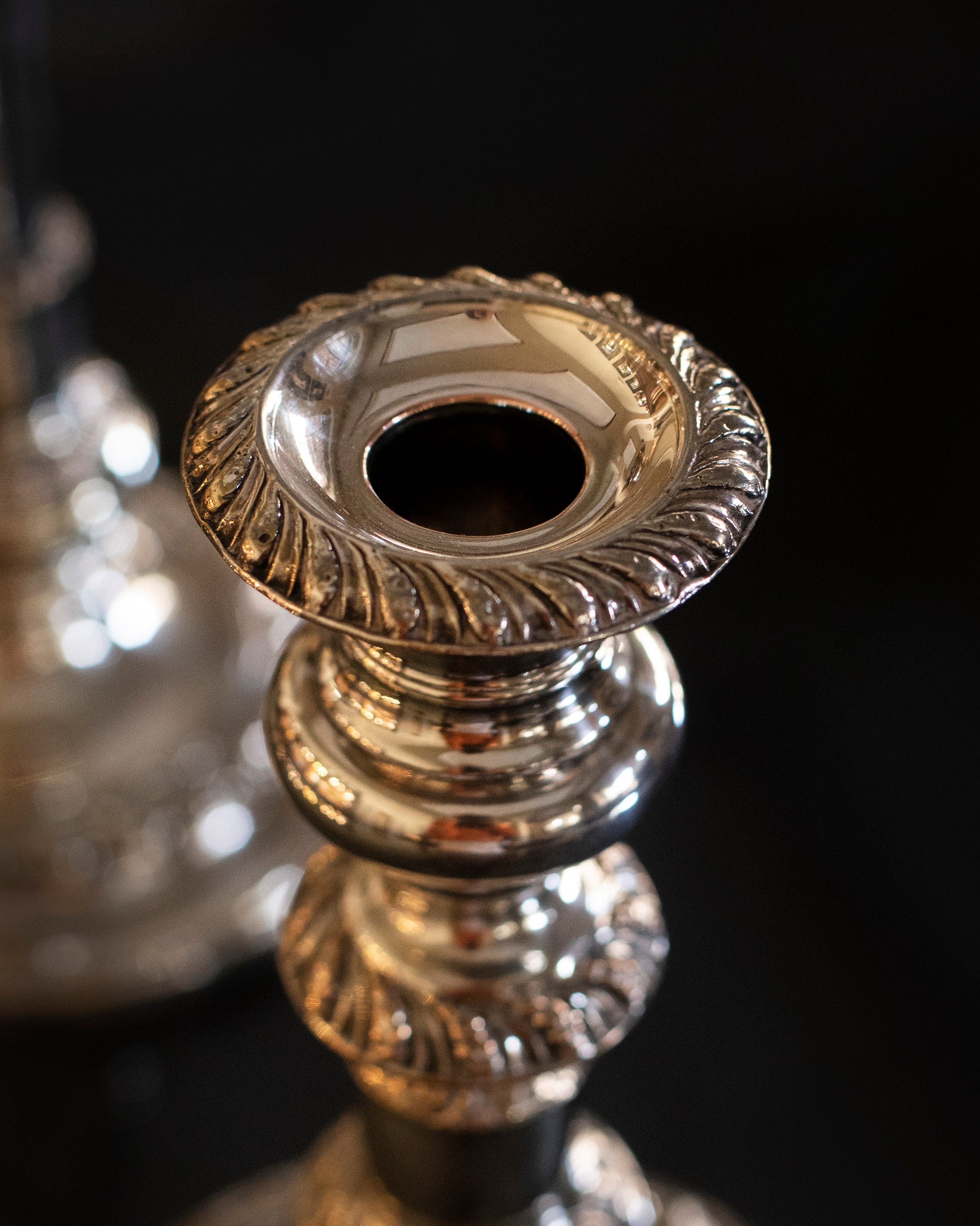 Pair of Antique Candlesticks Queen Anne style in old sheffield