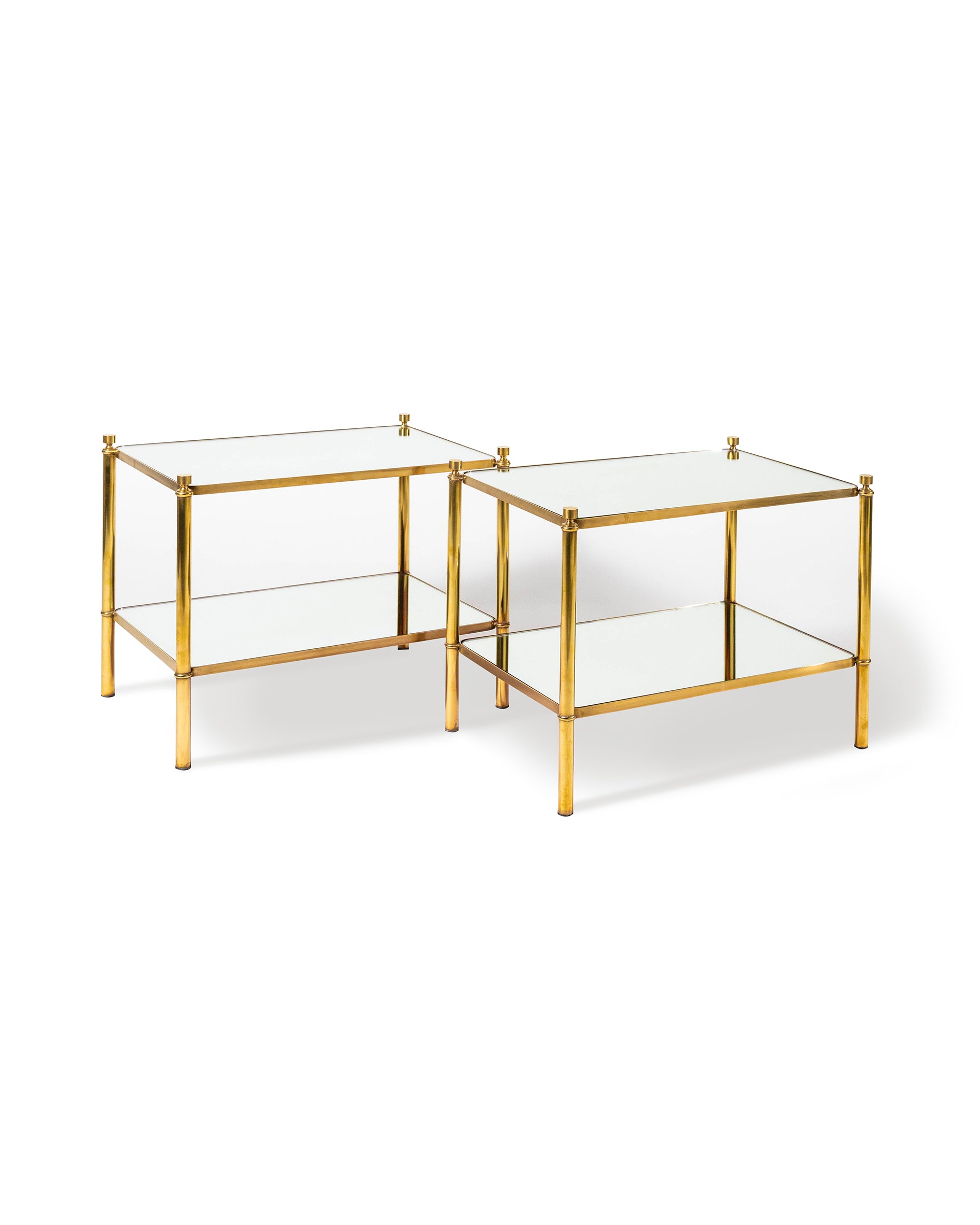 Pair of 1960s/70s Brass and Mirrored Side Tables