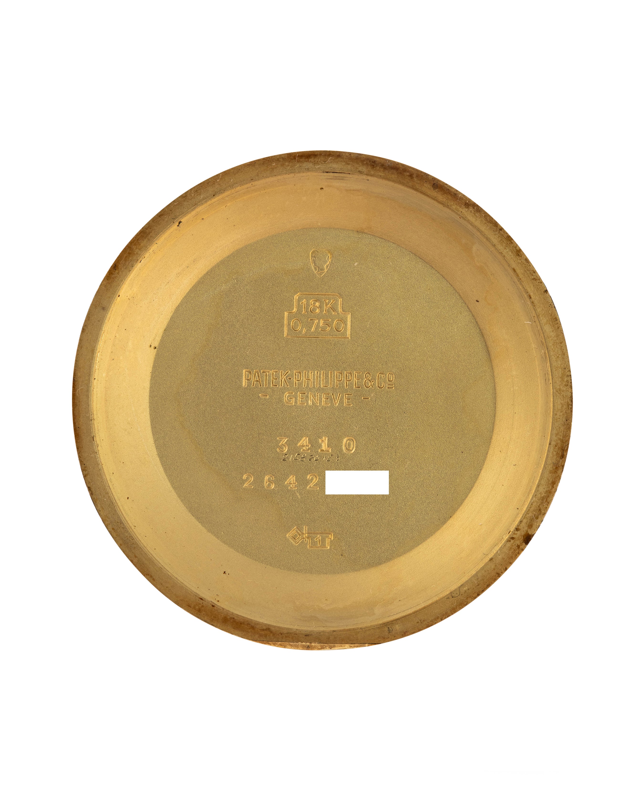 Patek Philippe Ref. 3410 Calatrava in yellow gold with double signed "Beyer" dial - case back