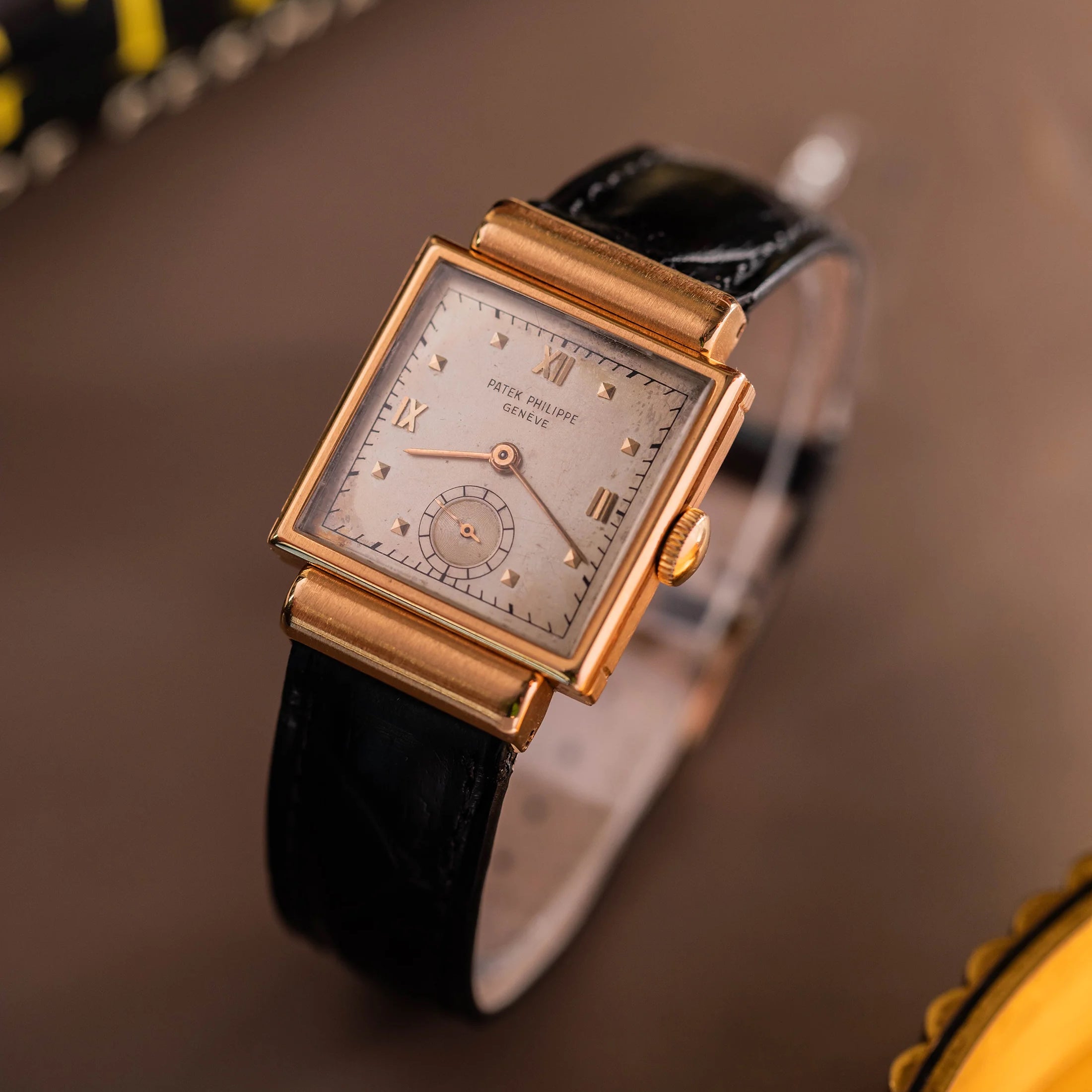 Patek Philippe watch carrè rose gold Brevet Impermeable