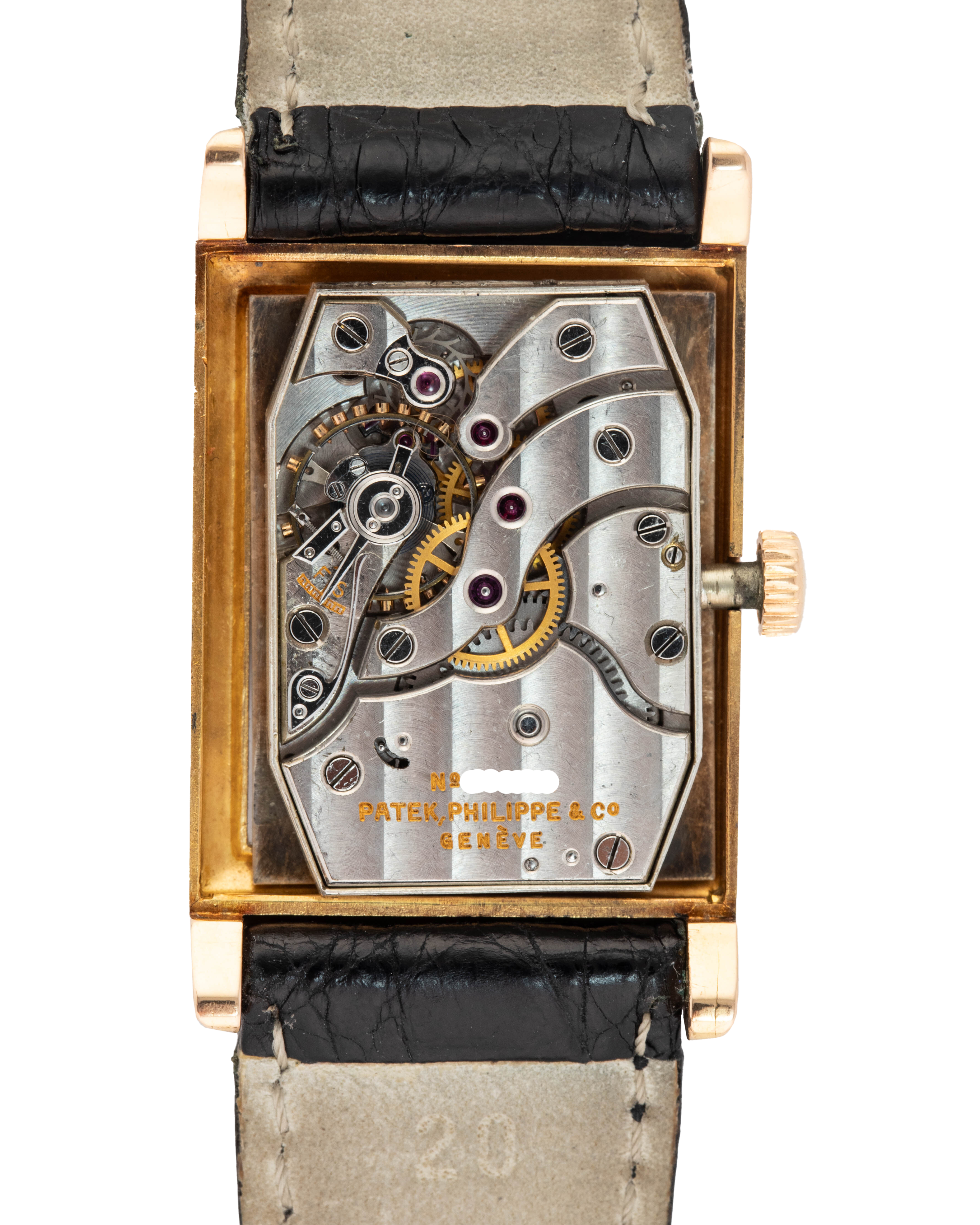 Patek Philippe "Rectangular" Ref. 24680 in rose gold white dial - mechanical watch