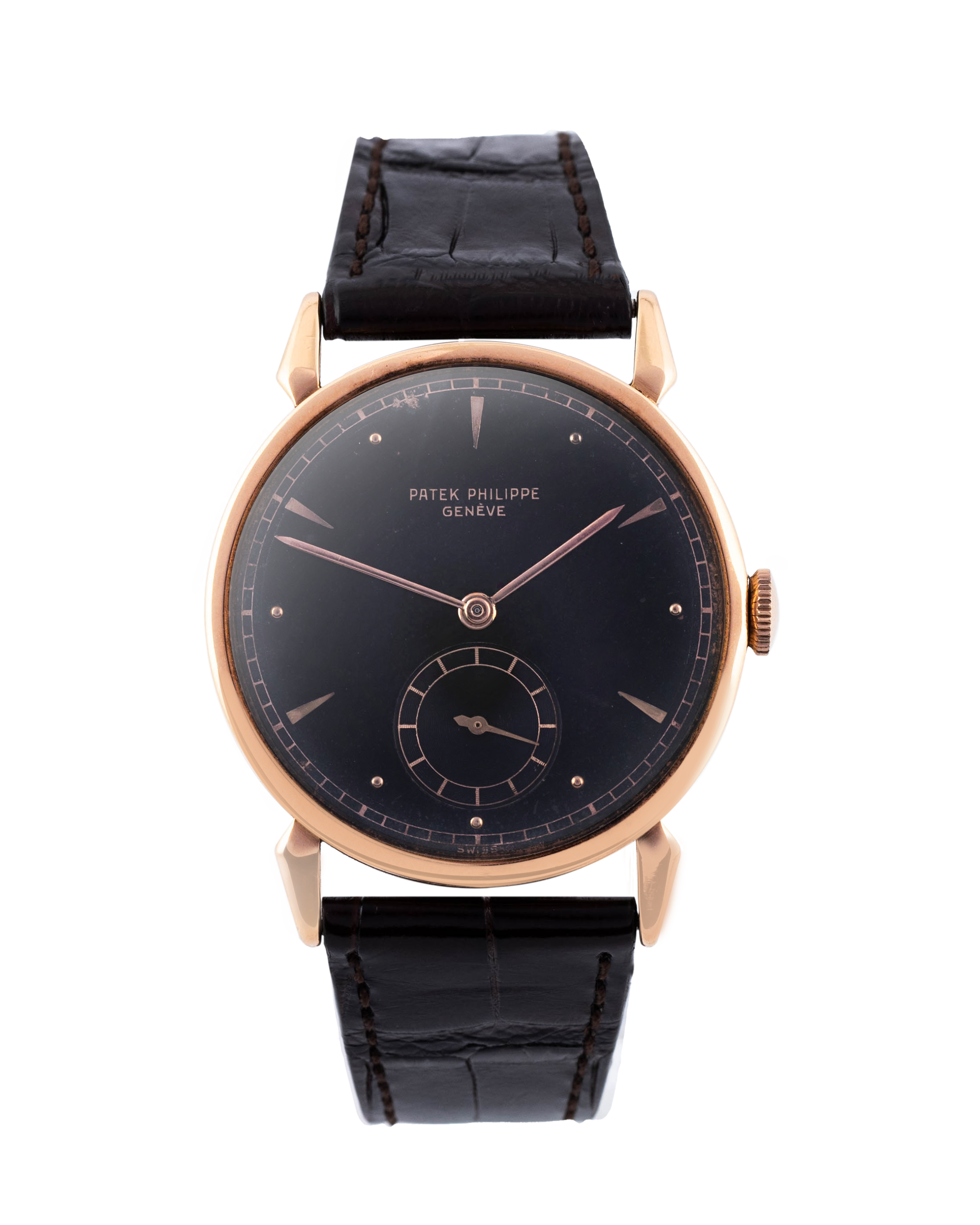 Patek Philippe Ref. 1578 Calatrava for general motors, in rose gold and black dial