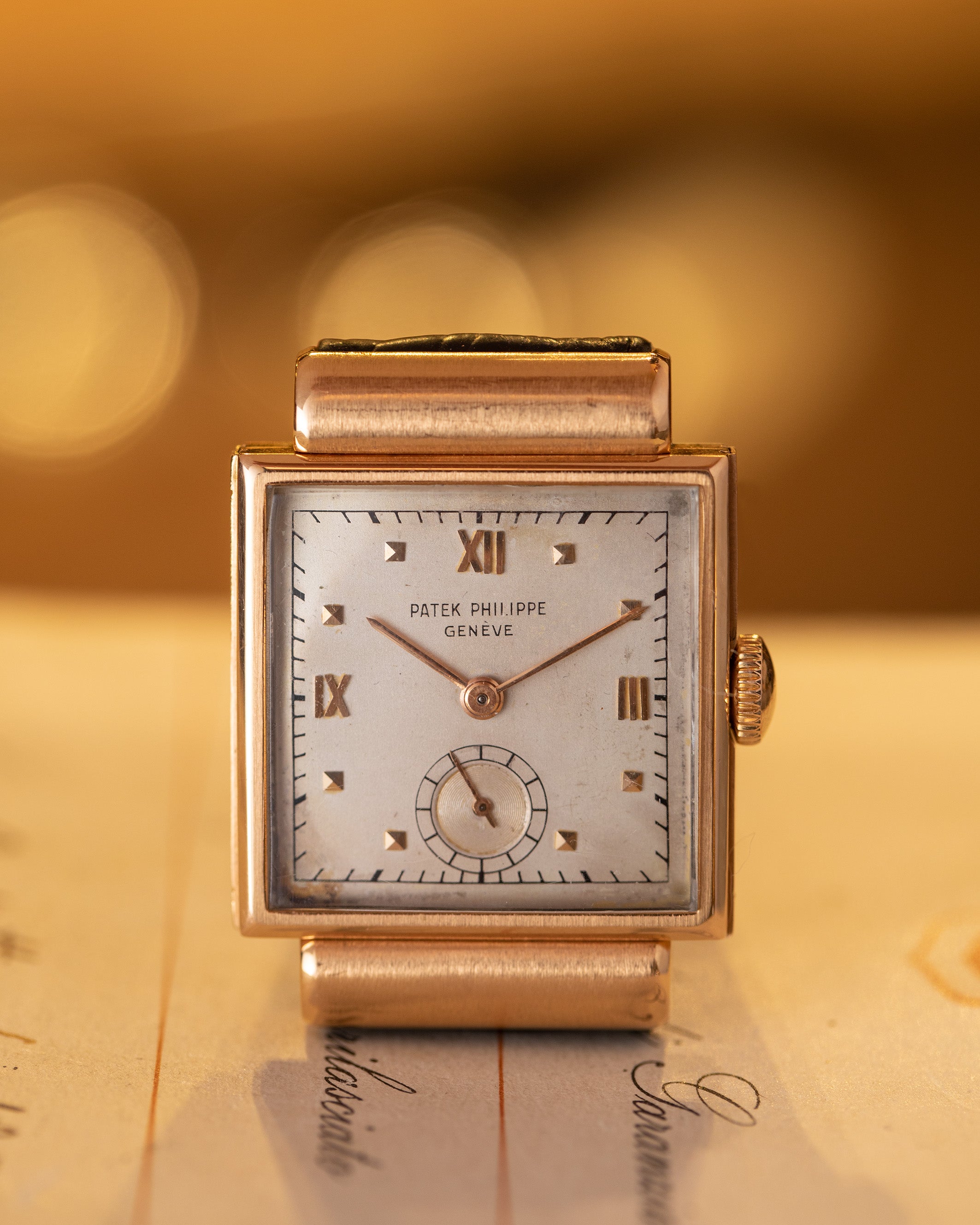 Patek Philippe Carrè Rose Gold "Brevet Imperméable"