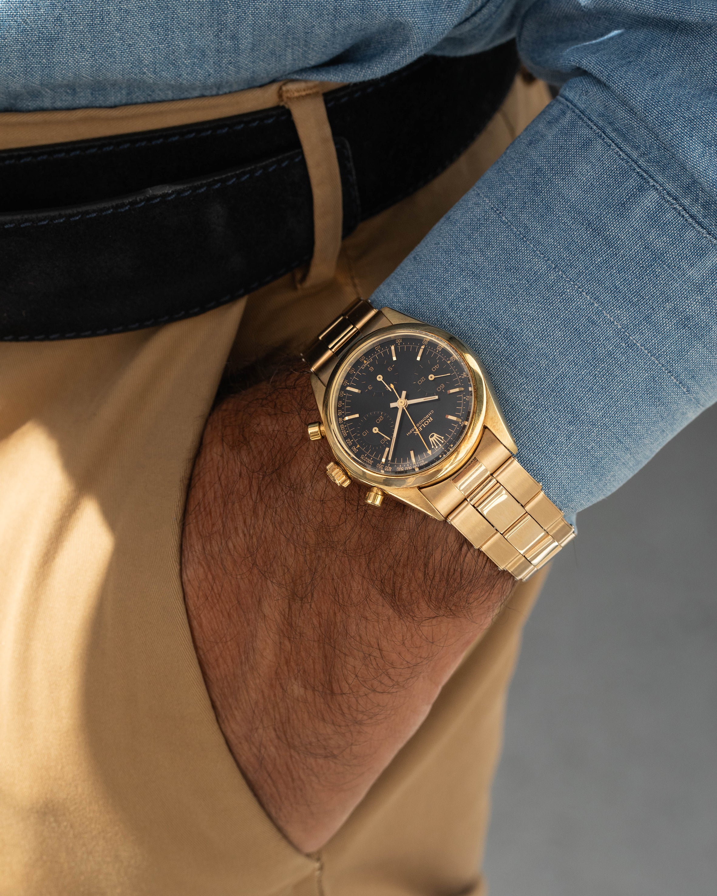Rolex Ref. 6238 Pre-Daytona Black Gilt Dial