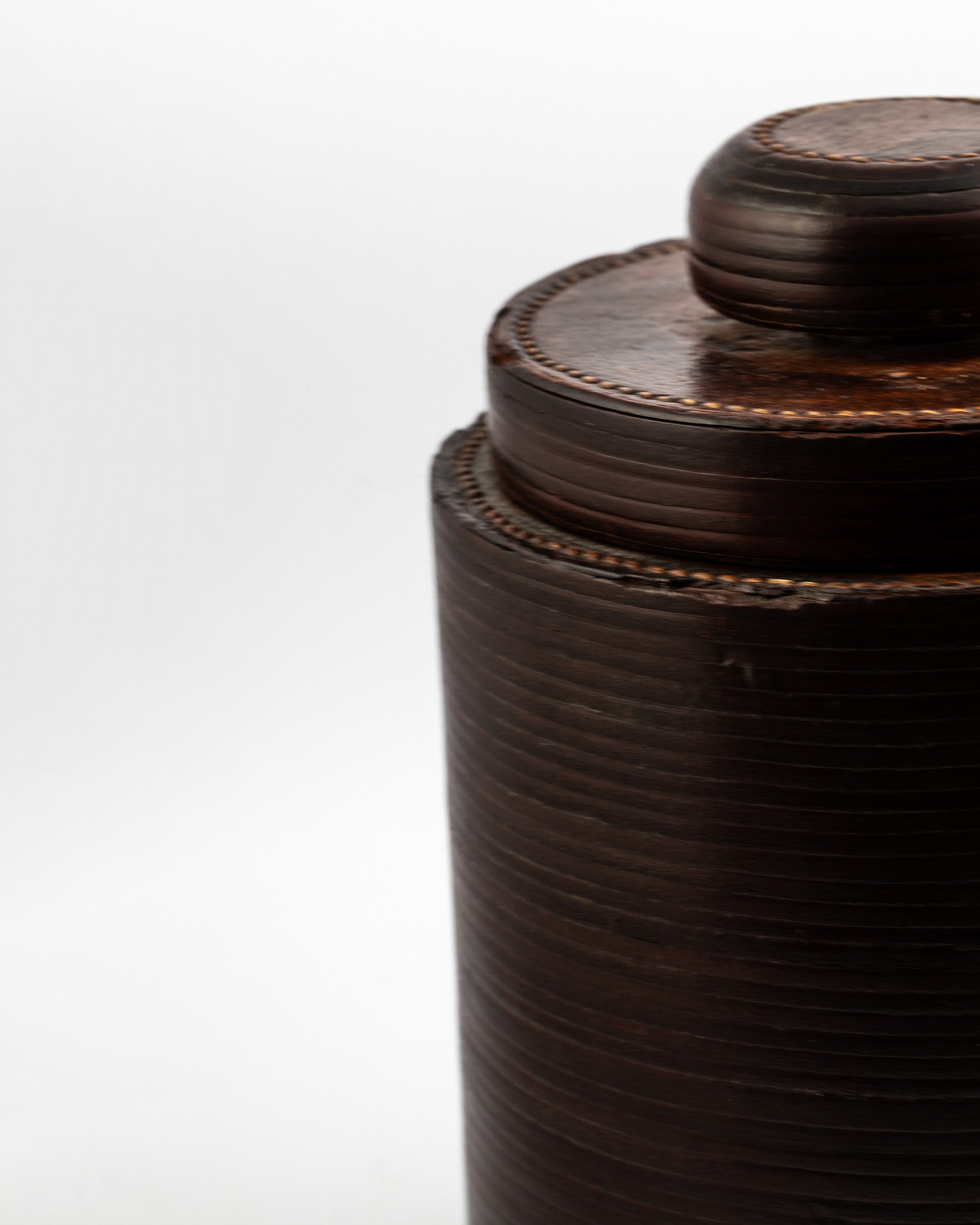 Scatola da tabacco in "Cuir de Russie" Hermès - 1956 - "Cuir de Russie" Hermès tobacco jar