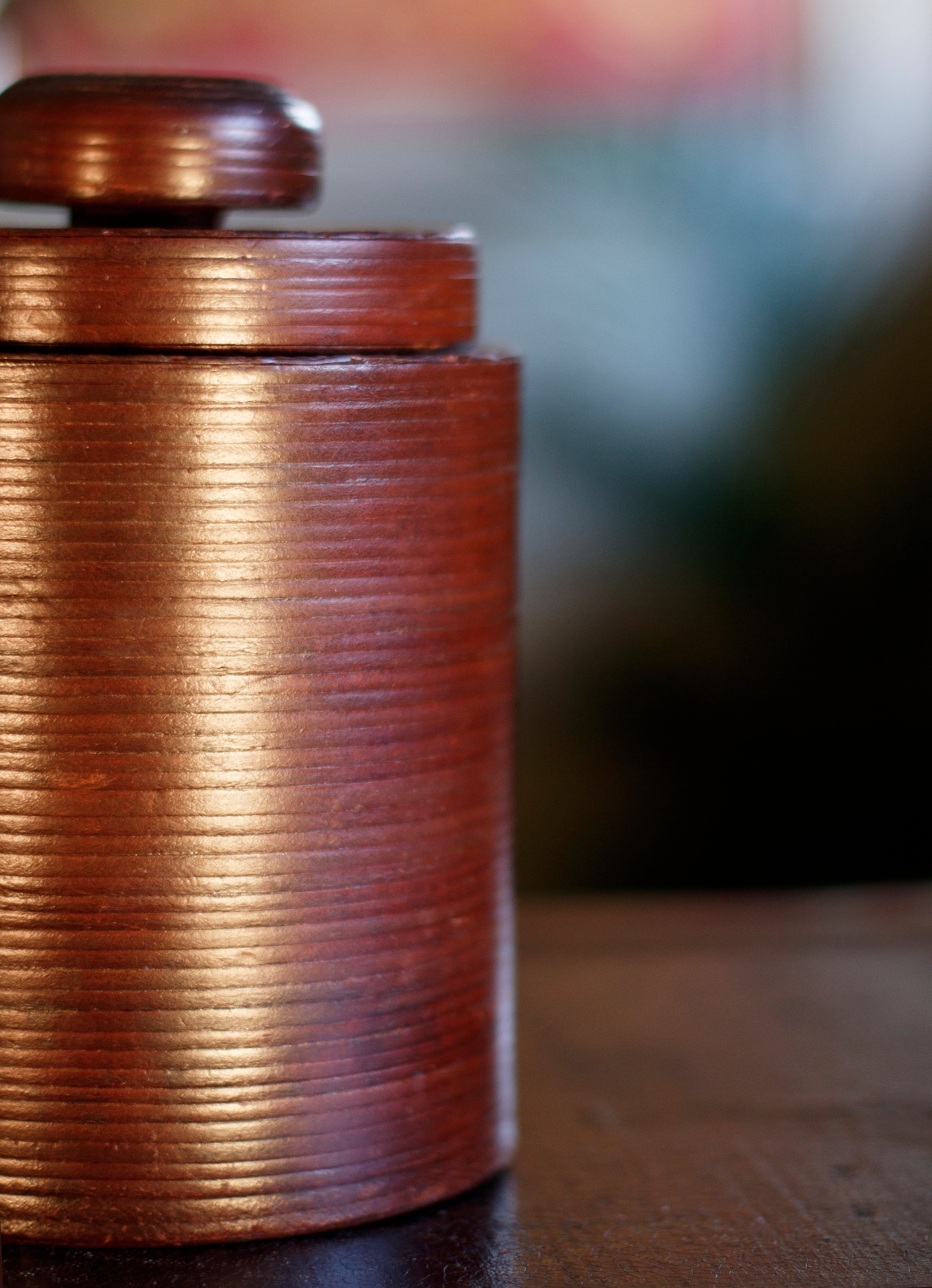 Scatola da tabacco in "Cuir de Russie" Hermès - 1956 - "Cuir de Russie" Hermès tobacco jar