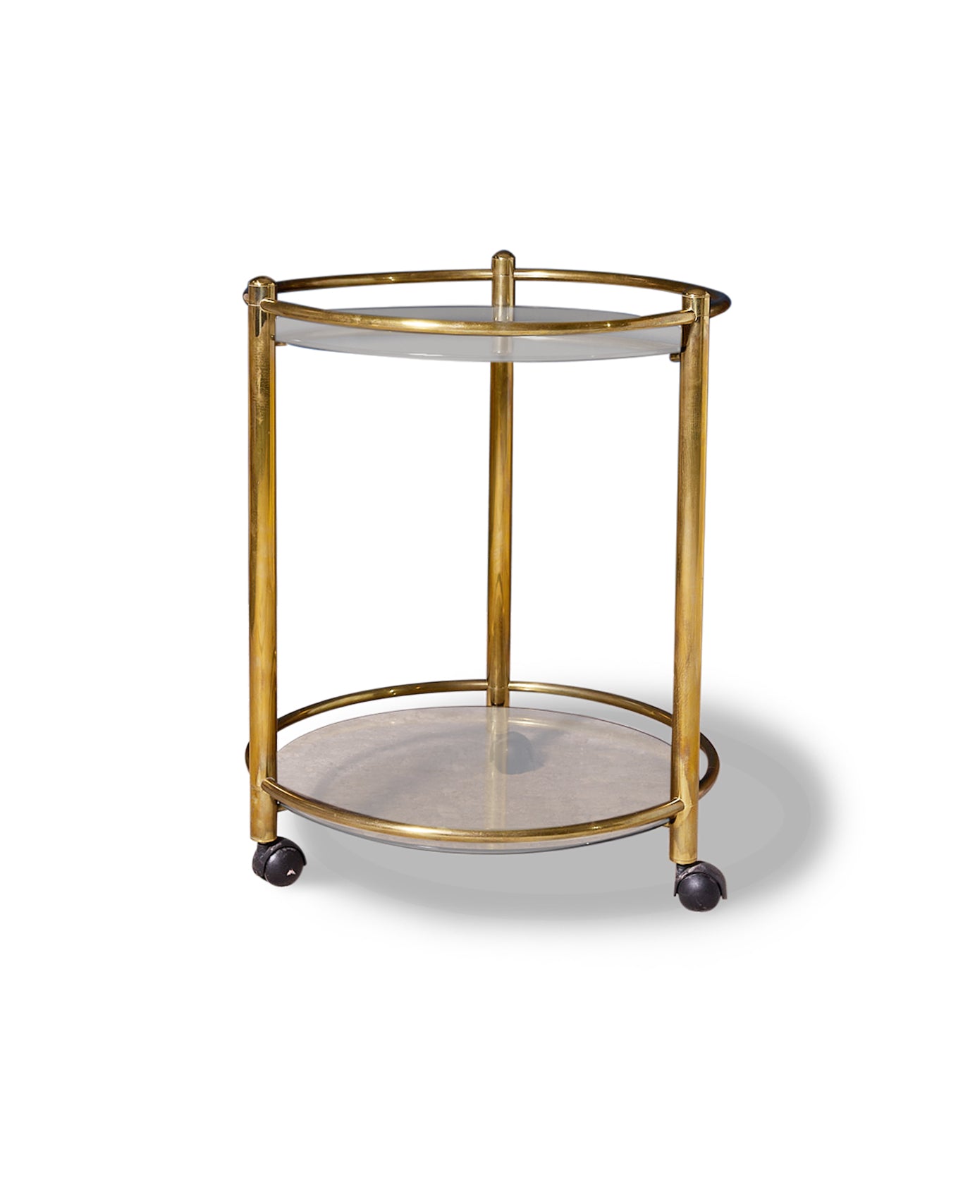 Smooth brass circular trolley