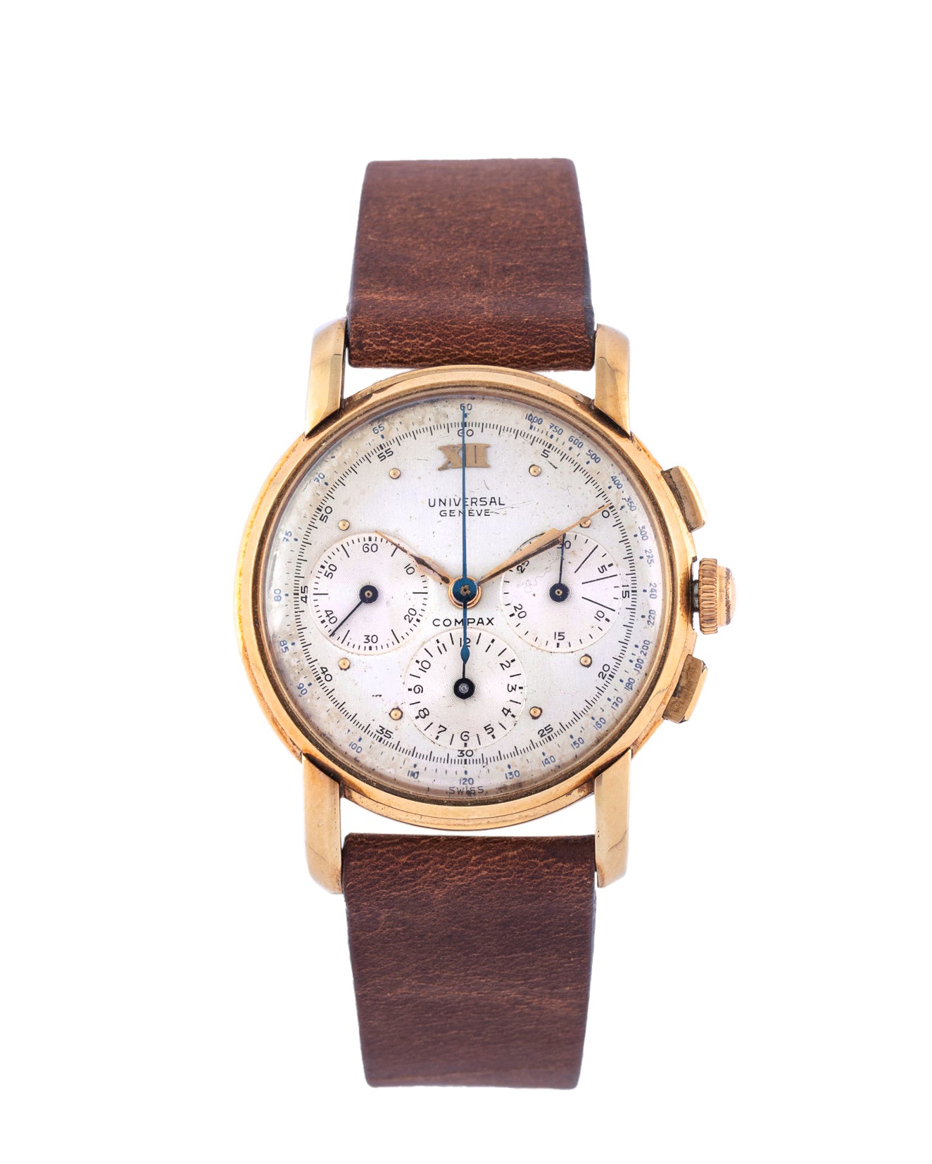 Universal Genève Ref. 52208 Compax - yellow gold with white dial 