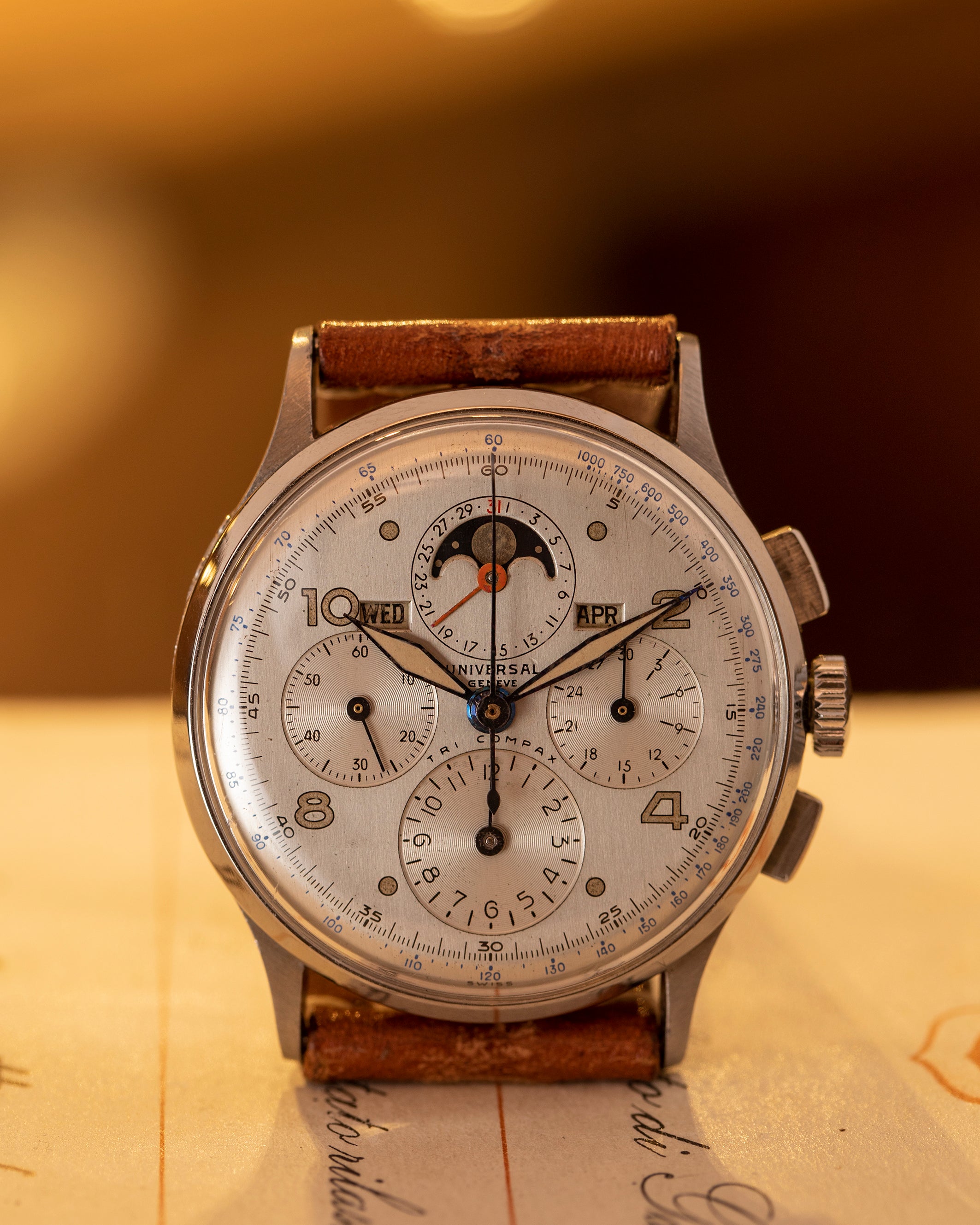 Universal Genève Ref. 22279 Tri Compax Stainless Steel - stainles steel, silvered dial