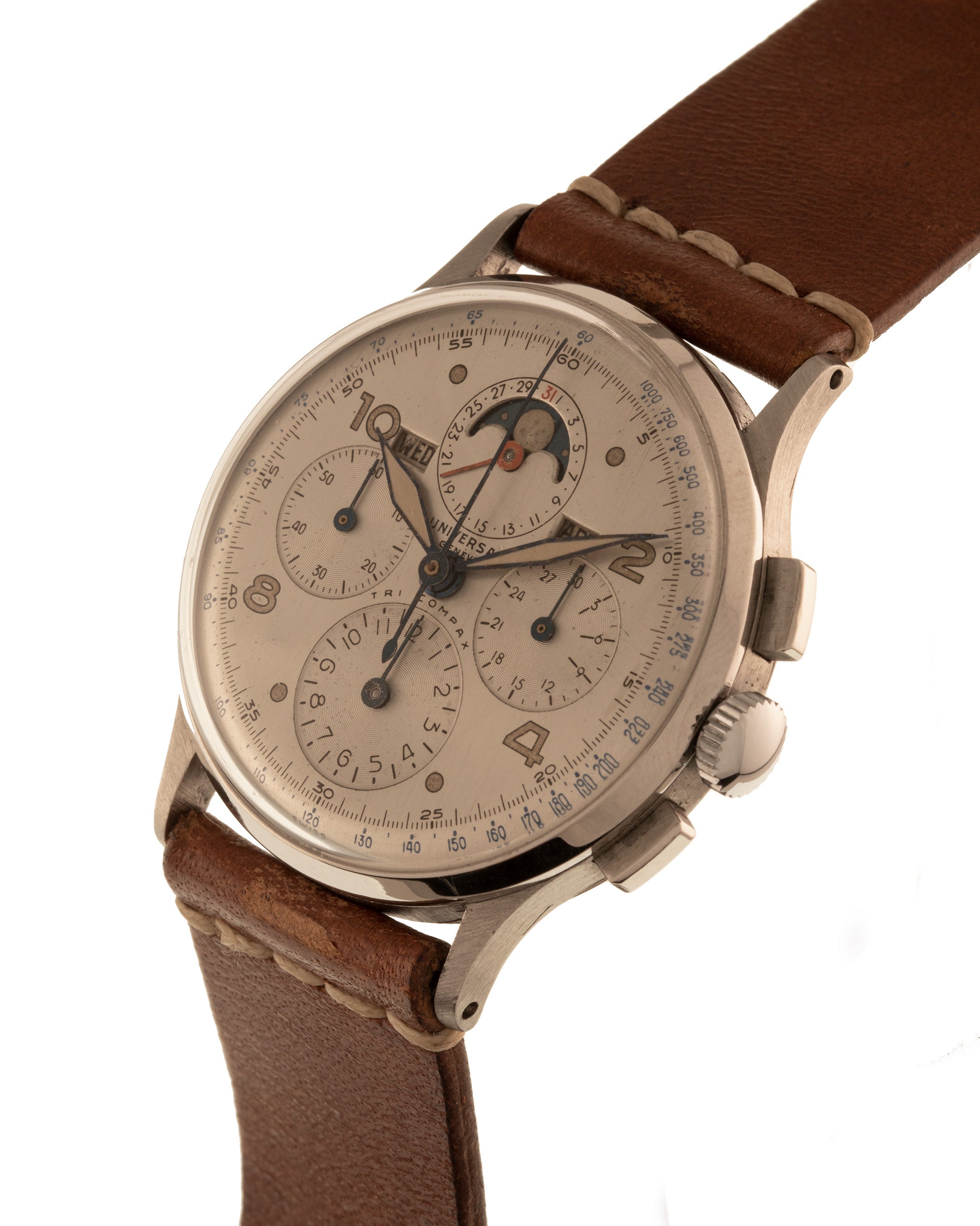 Universal Genève Ref. 22279 Tri Compax Stainless Steel - stainles steel, silvered dial