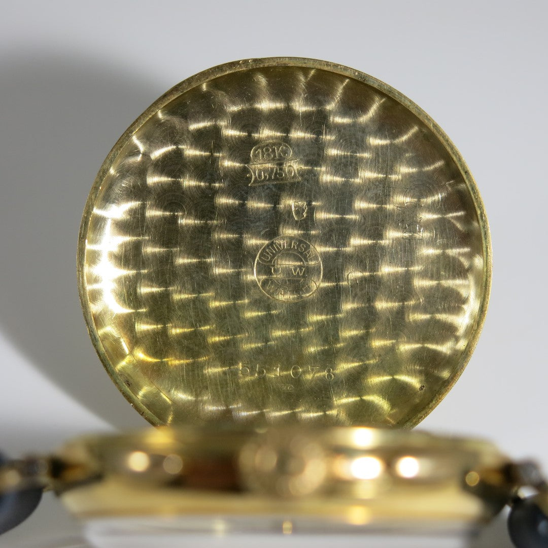 Universal Watch Compur oversize enamel dial - caseback