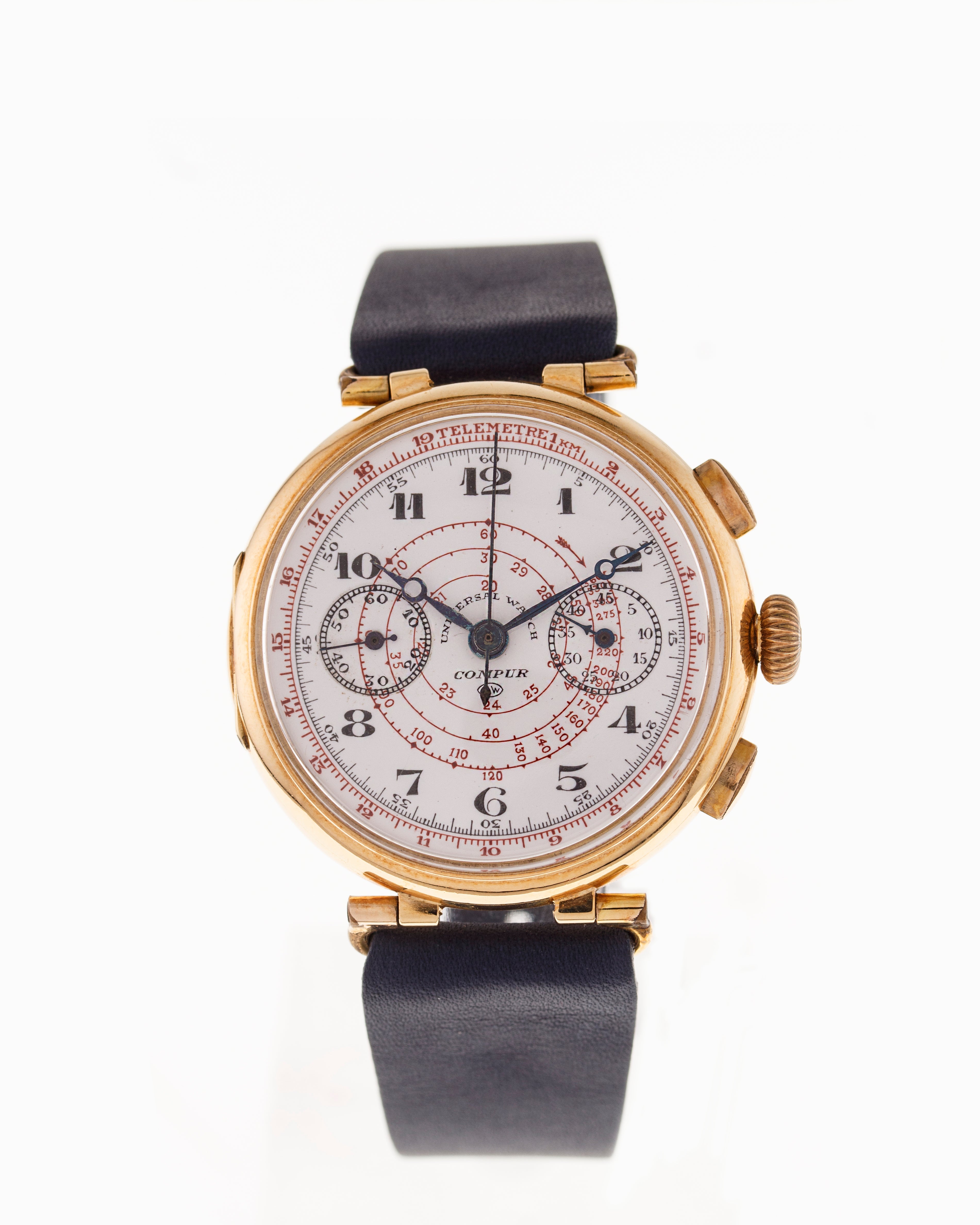 Universal Watch Compur oversize enamel dial