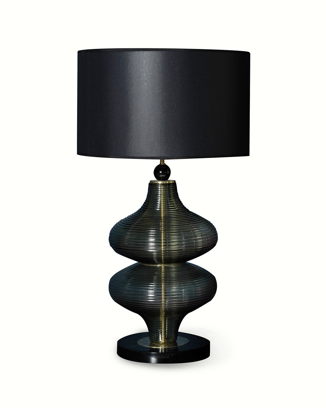 Vintage table lamp set in opaline and Murano glass