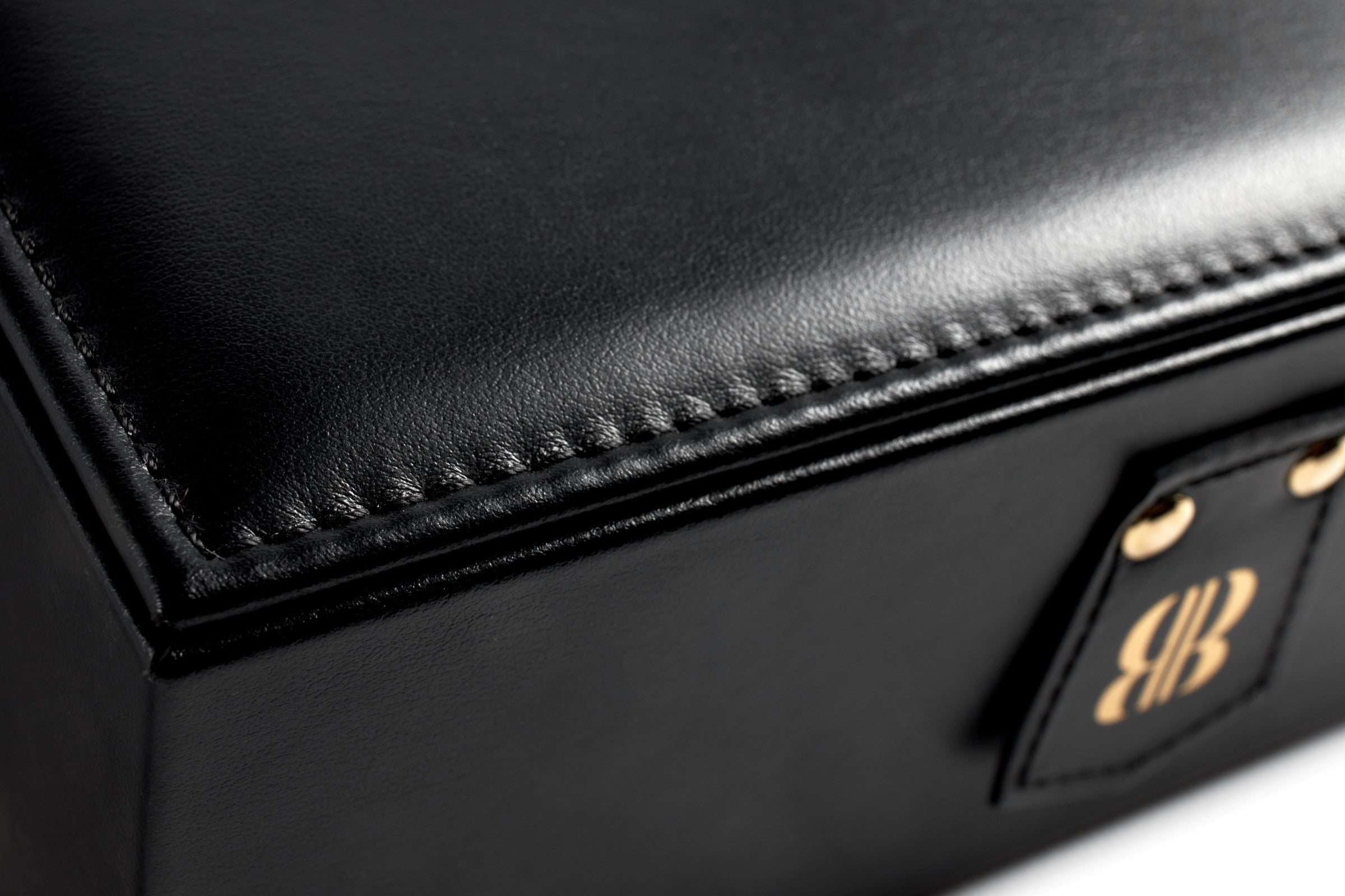 Bernardini Milano Watch Holder with 12 watches capacity- black leather and sand alcantara