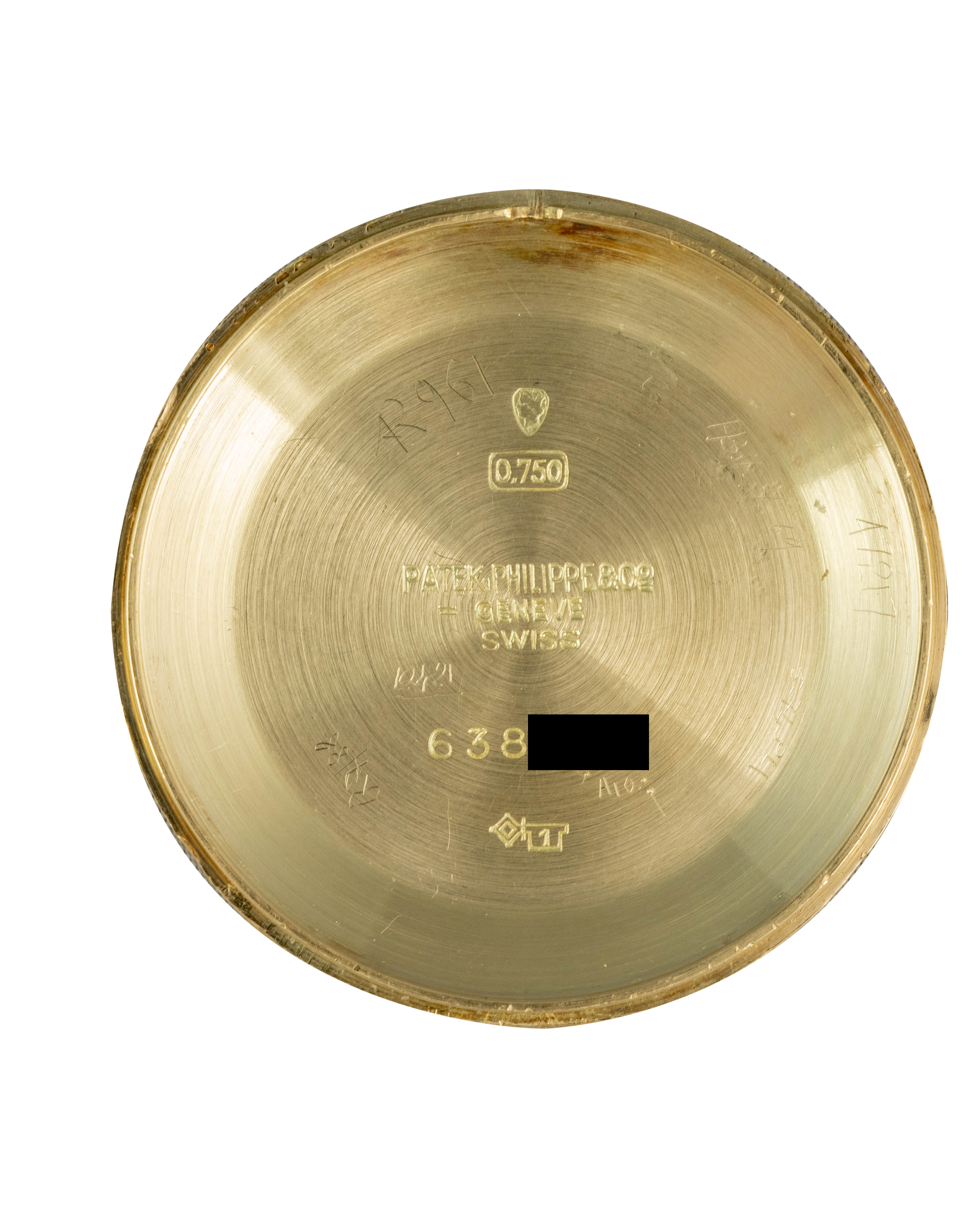 Patek Philippe Ref. 1578 'Anse a Ragno' Calatrava in yellow gold with gold baton and indexes fondello