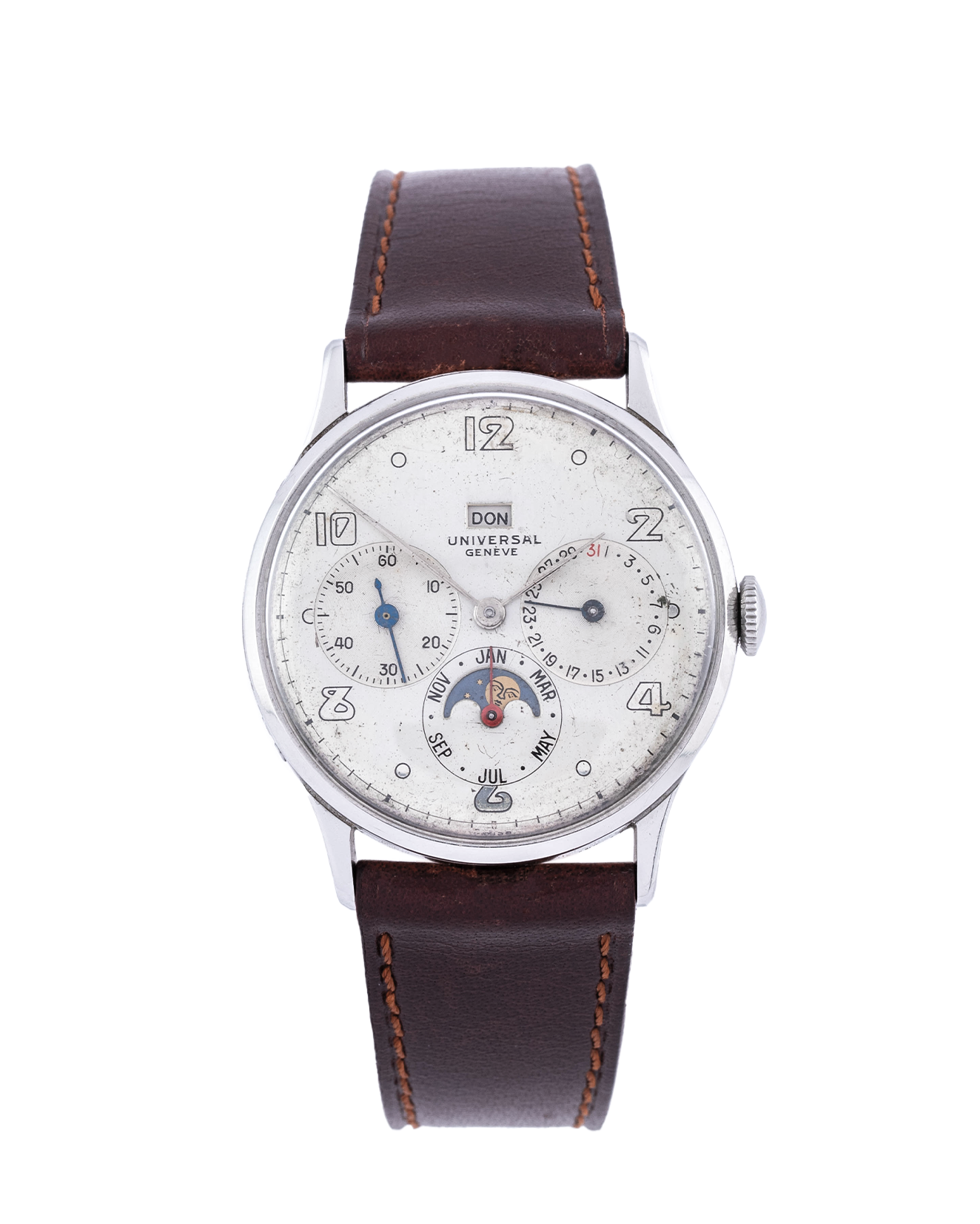 Universal Genève Ref. 21311 Calendar - stainless steel with argentè dial