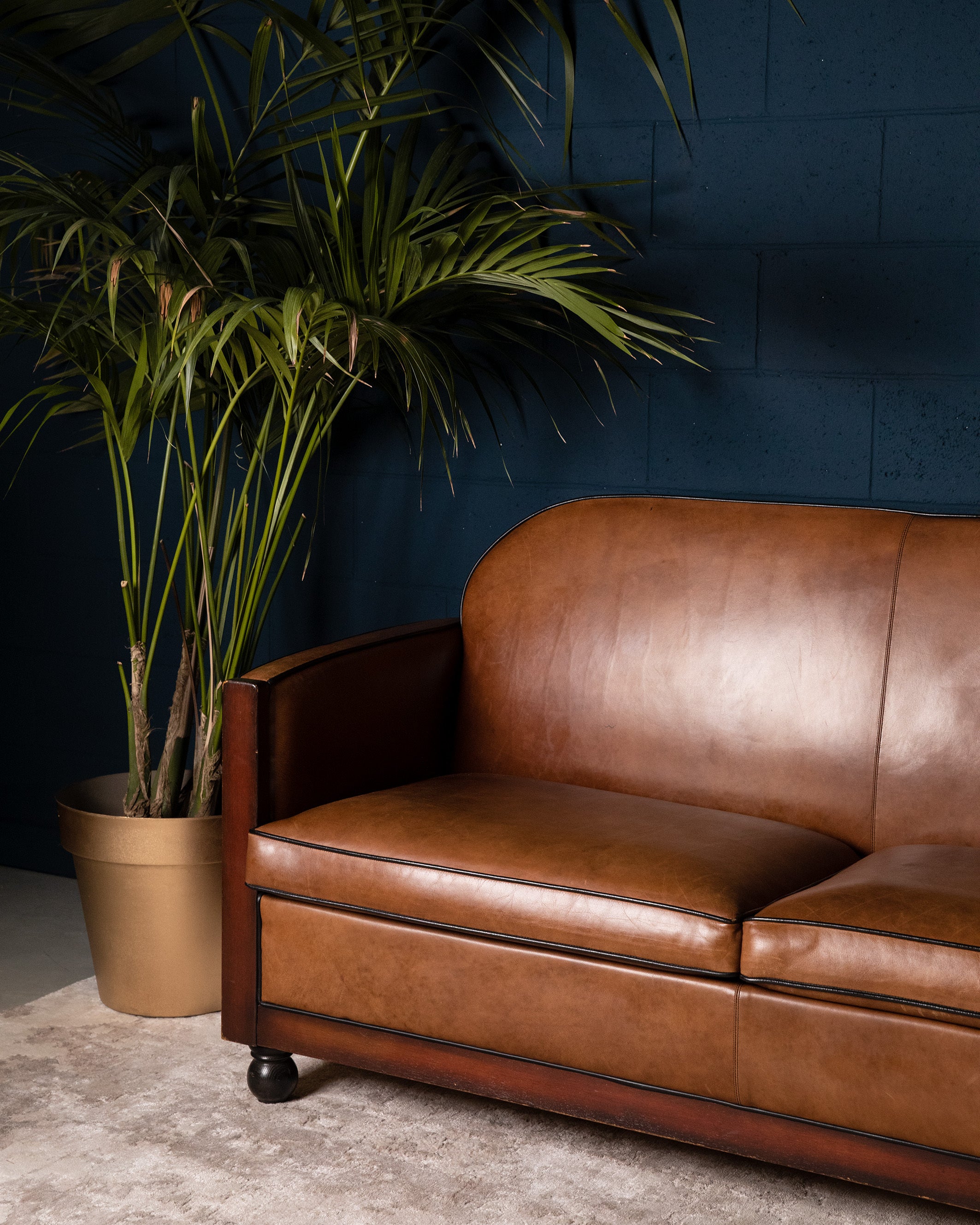 Vintage "Dutch" Tobacco Sofa