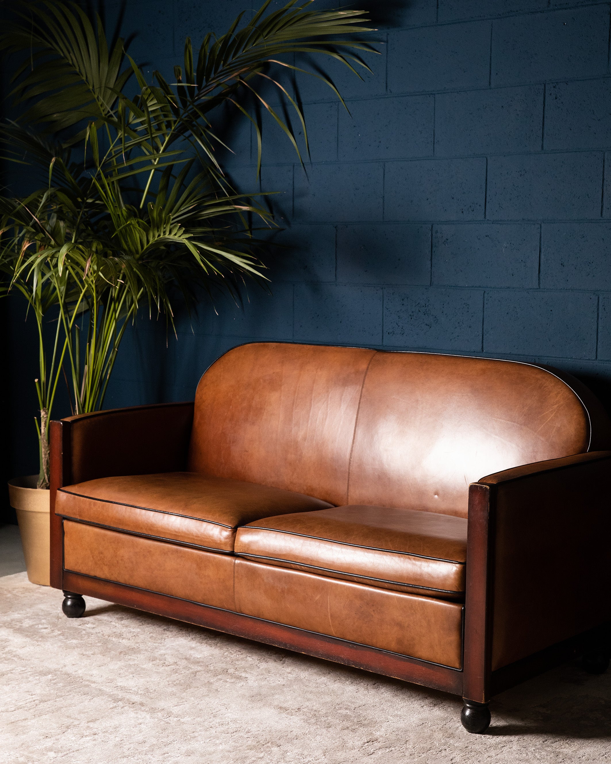 Vintage "Dutch" Tobacco Sofa