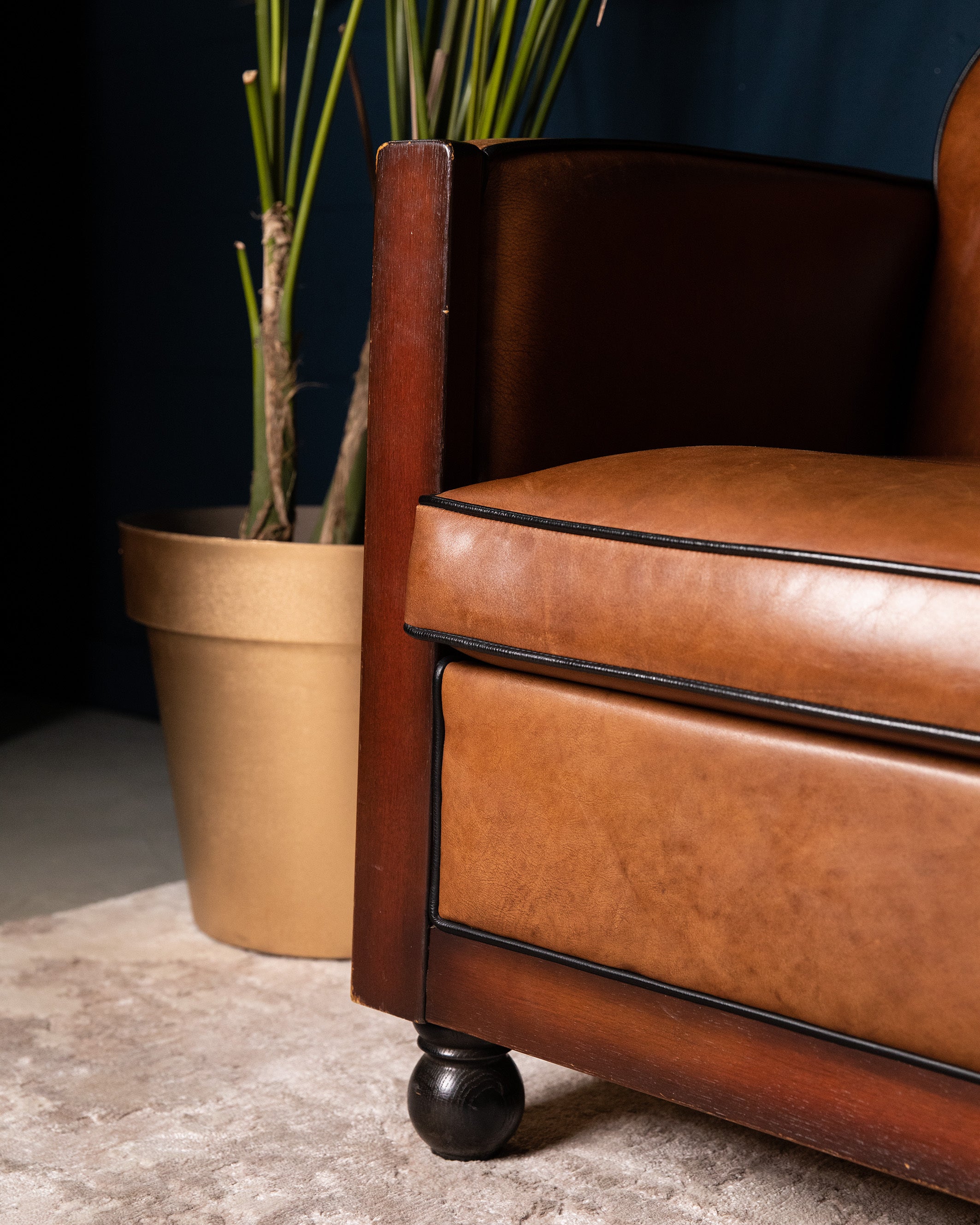 Vintage "Dutch" Tobacco Sofa