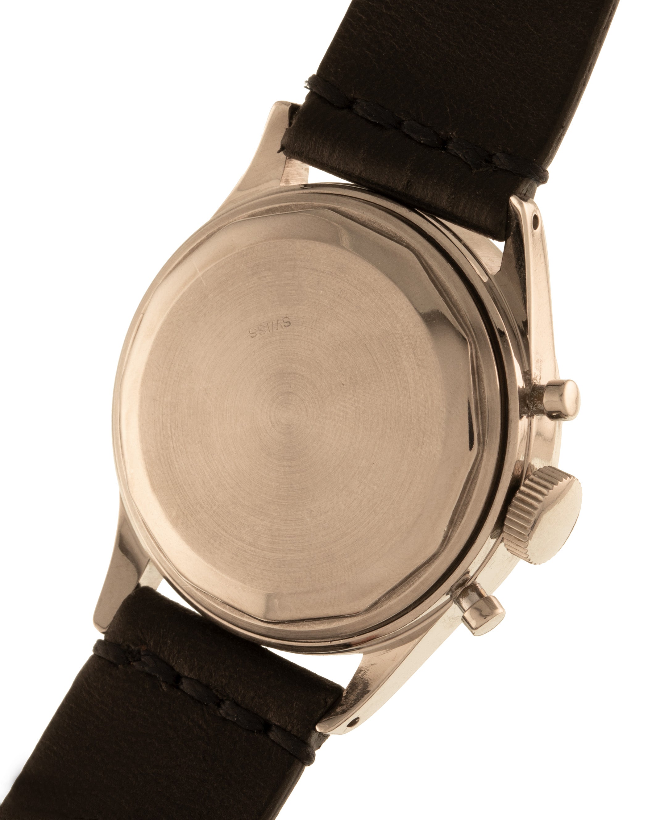 Universal Genève Ref. 22297 Tri Compax Rounded Pushers "spillino" in stainless steel woth white dial - back