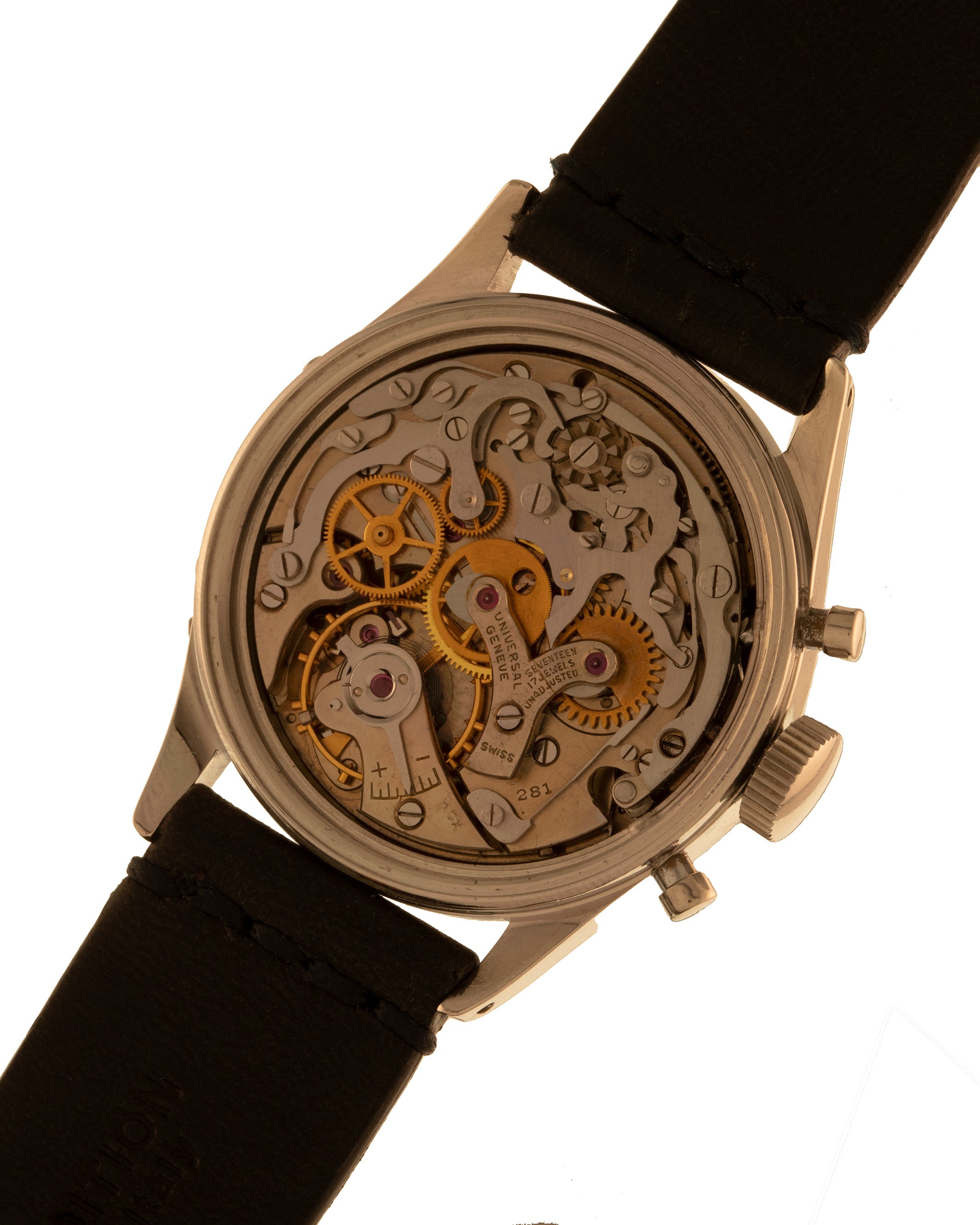 Universal Genève Ref. 22297 Tri Compax Rounded Pushers "spillino" in stainless steel woth white dial - movement