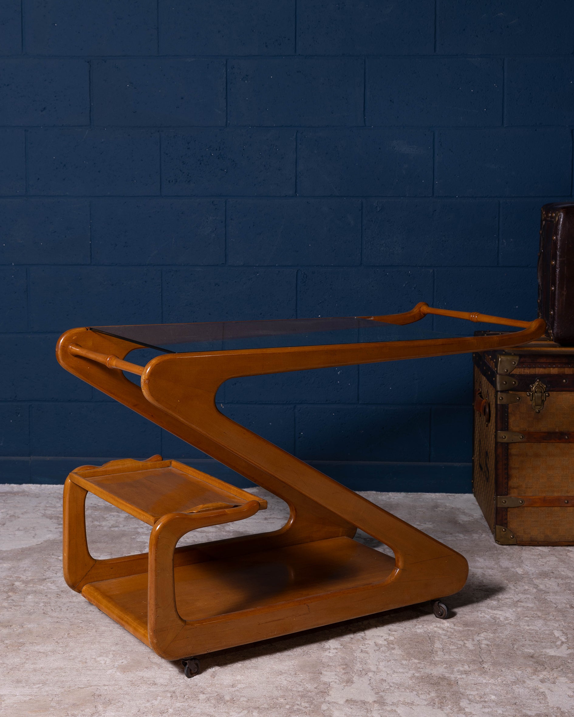 1950s Style Beech bar Trolley