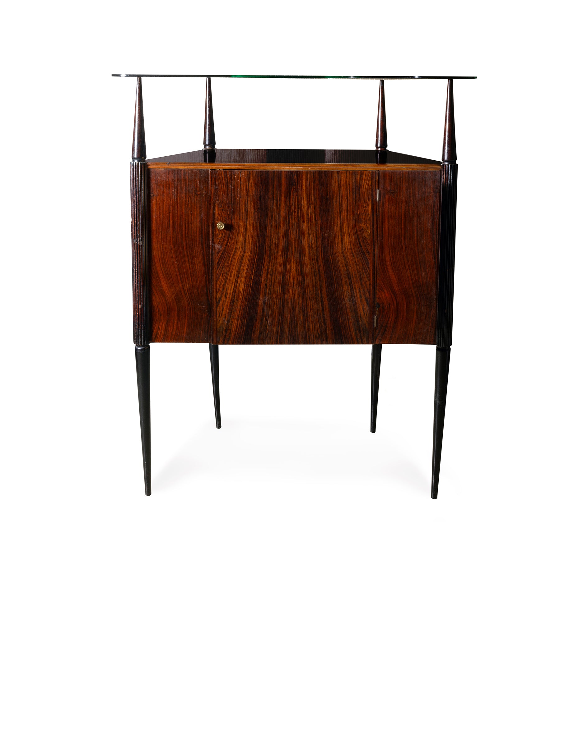 Bar cabinet with two stools attributed to Gio Ponti - 1950s