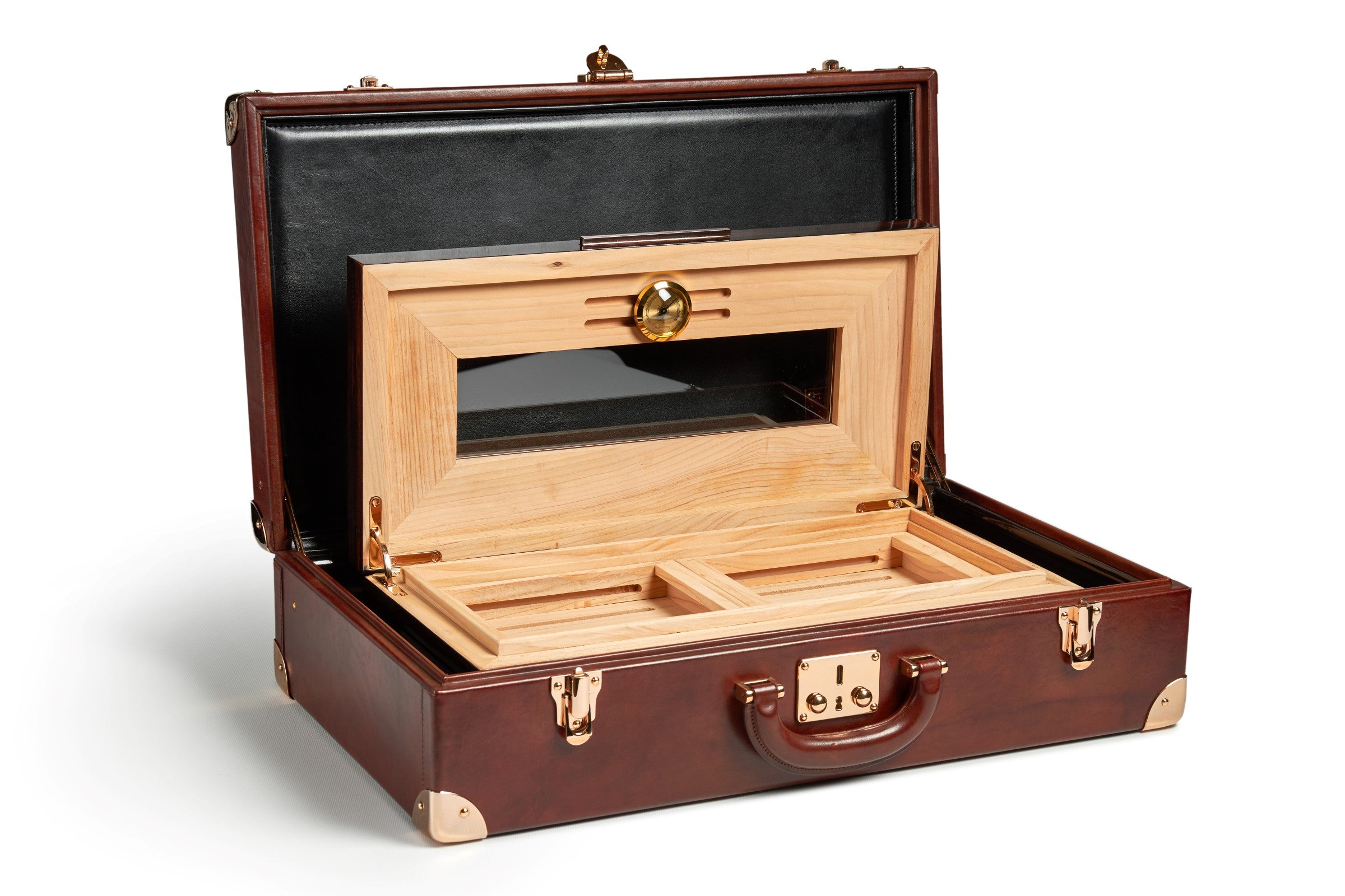 Bernardini Humidor Briefcase - Black leather and Ebony - N° 03/30