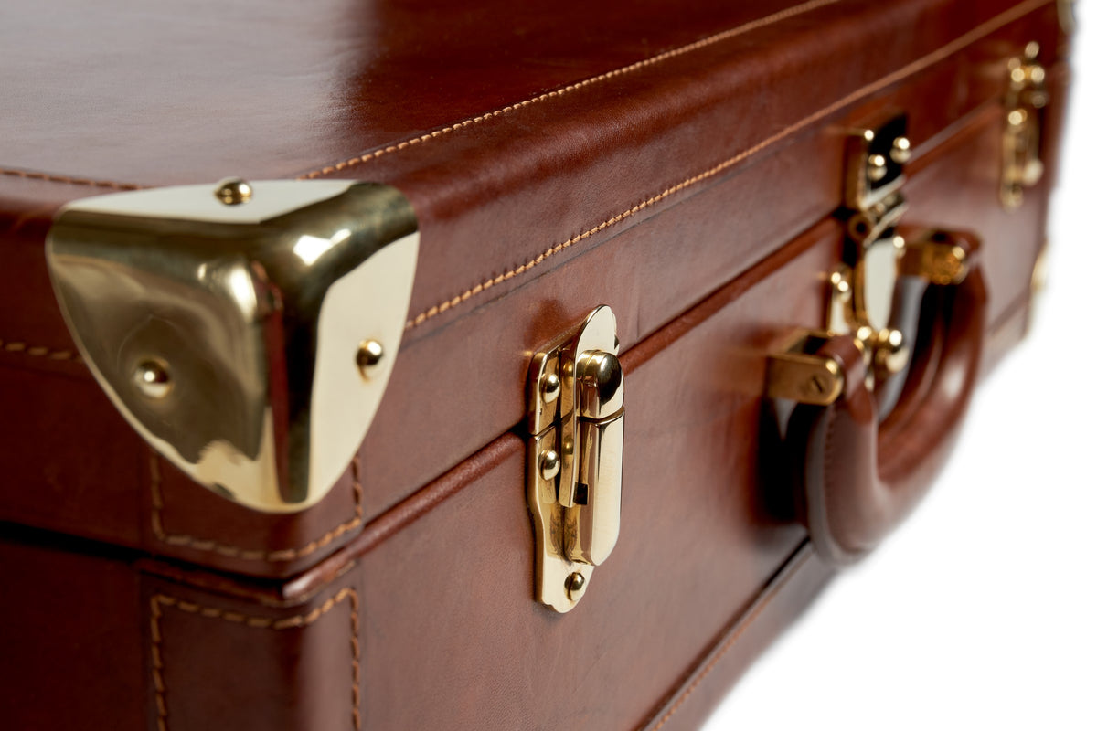 Bernardini Humidor Briefcase - Brown leather and Mahogany - N° 01/30