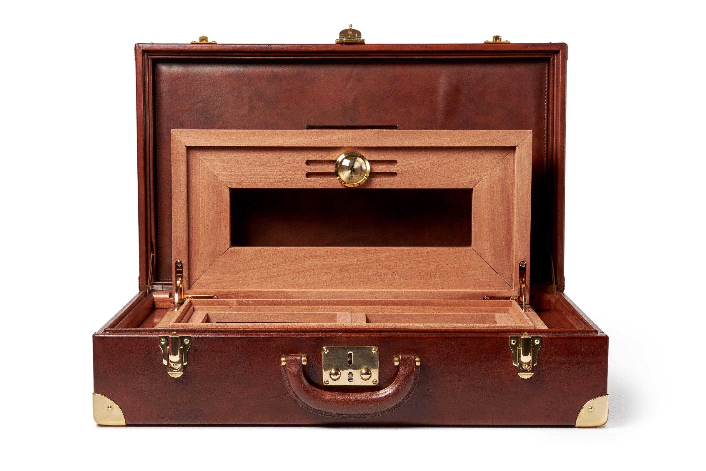 Bernardini Humidor Briefcase - Brown leather and Mahogany - N° 04/30