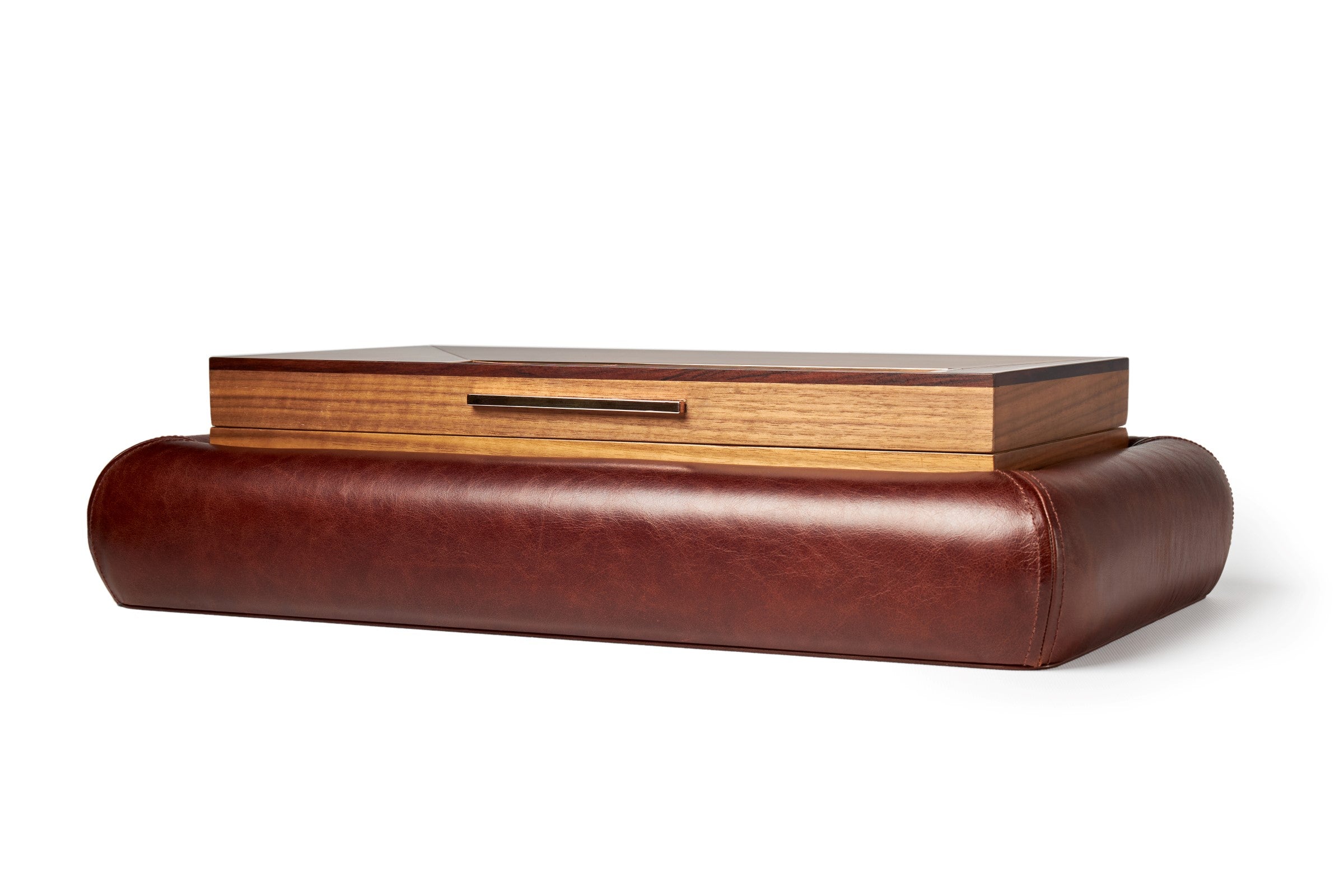 Bernardini Humidor Deco - Brown leather and Mahogany - N° 03/30