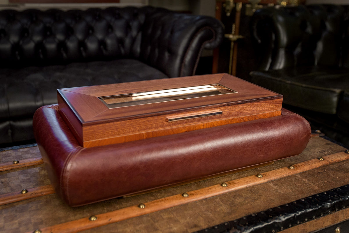 Bernardini Humidor Deco - Brown leather and Mahogany - N° 03/30