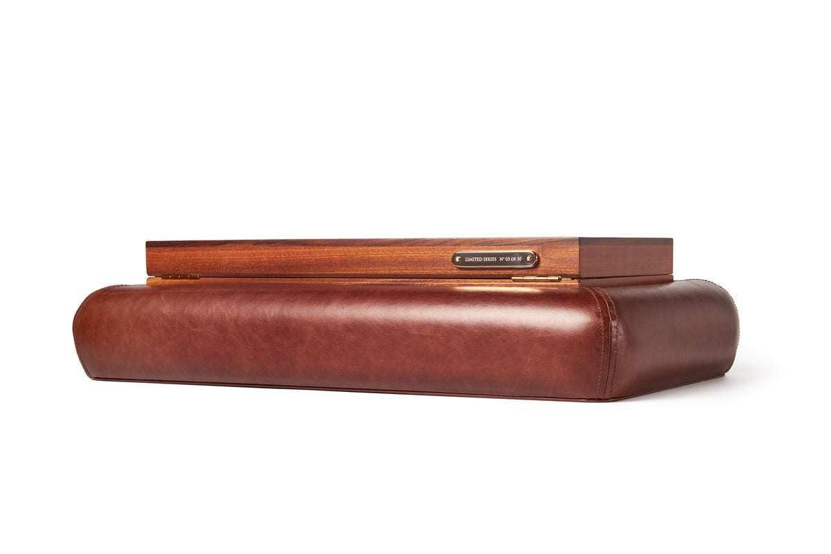 Bernardini Humidor Deco - Brown leather and Mahogany - N° 03/30