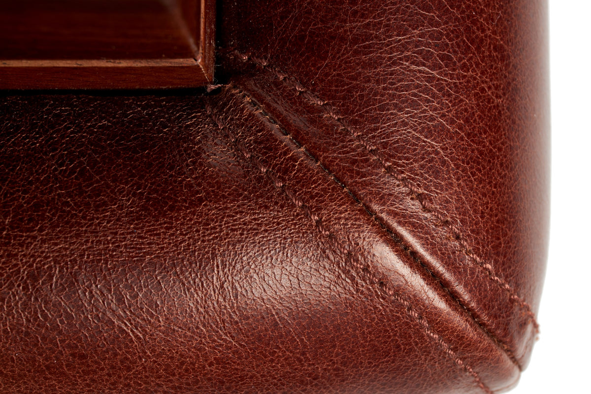 Bernardini Humidor Deco - Brown leather and Mahogany - N° 03/30