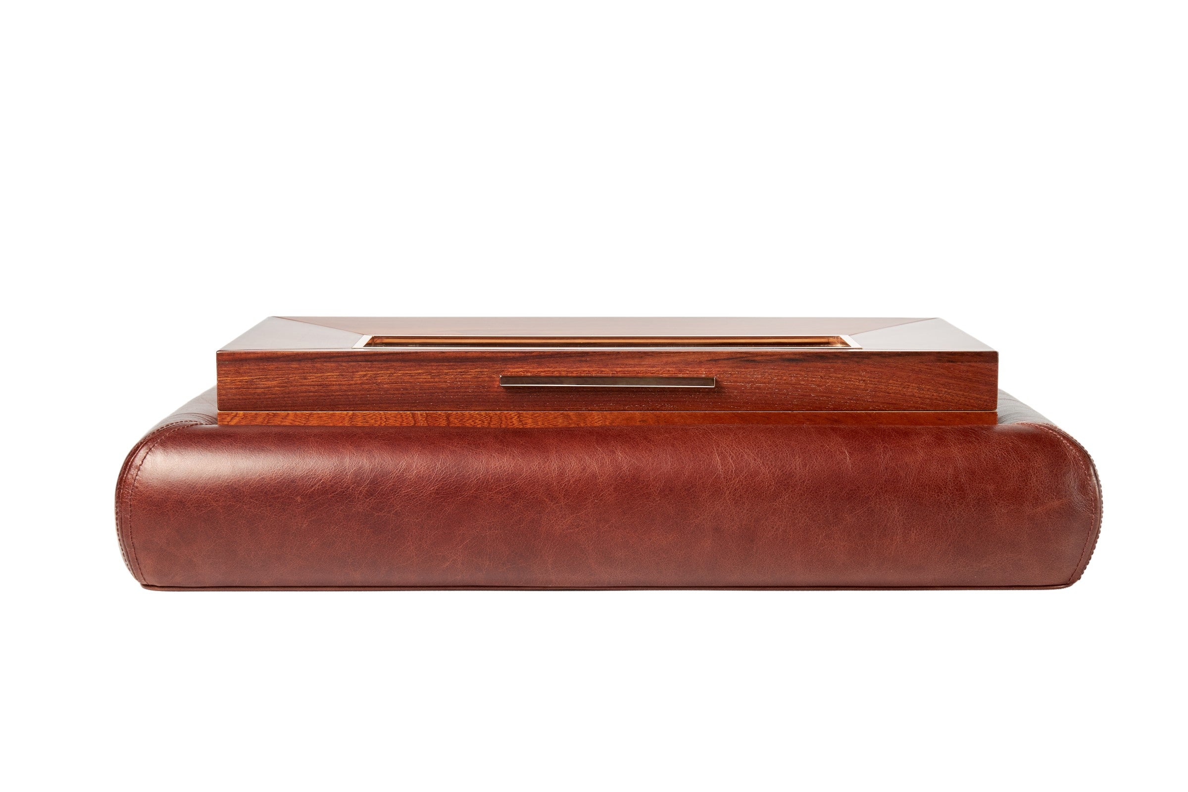 Bernardini Humidor Deco - Brown leather and Mahogany - N° 03/30