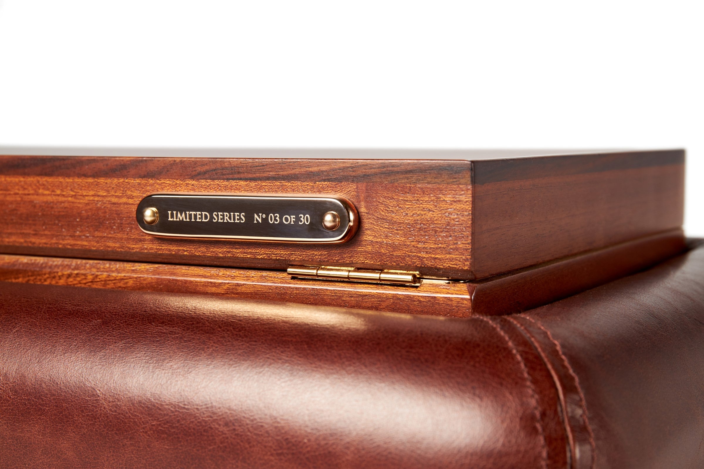 Bernardini Humidor Deco - Brown leather and Mahogany - N° 03/30